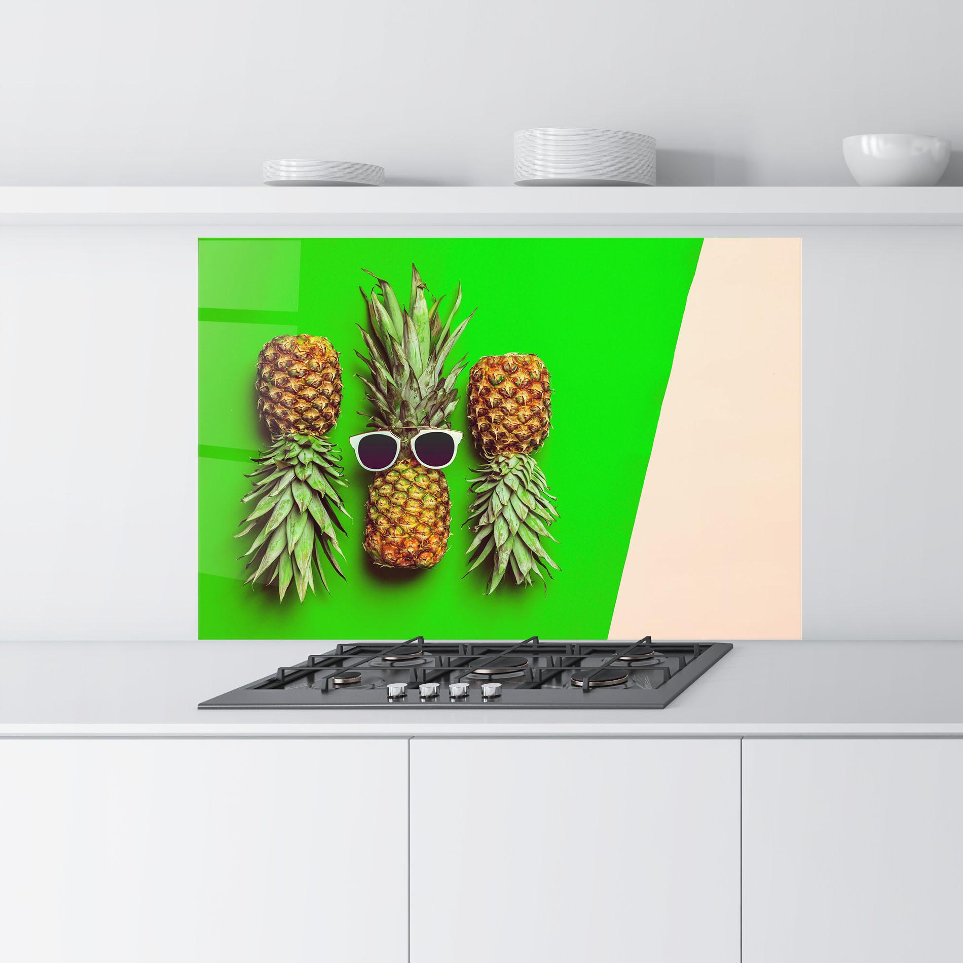 Küchenrückwand Glas Green Pineapple mockup 9