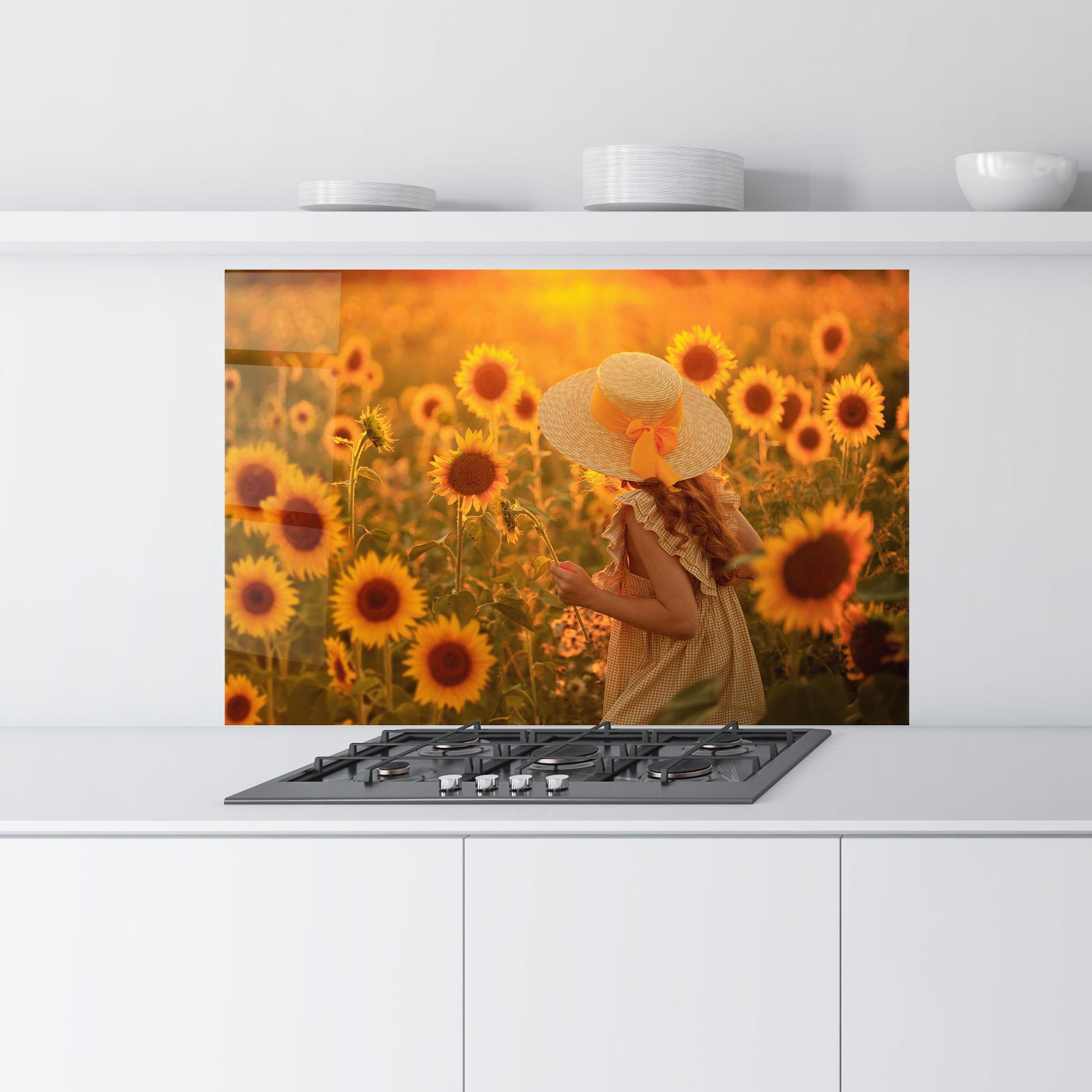 Küchenrückwand Glas Pretty Redhaired Girl mockup 9