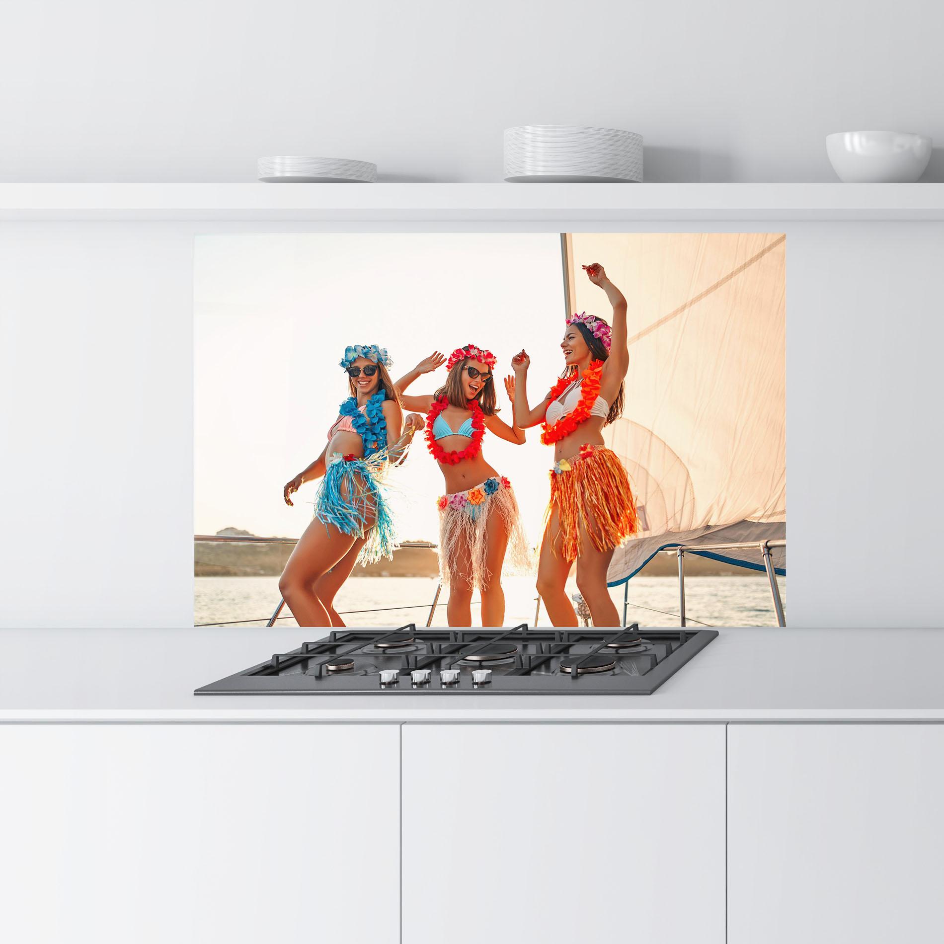 Küchenrückwand Glas Summer Party mockup 9