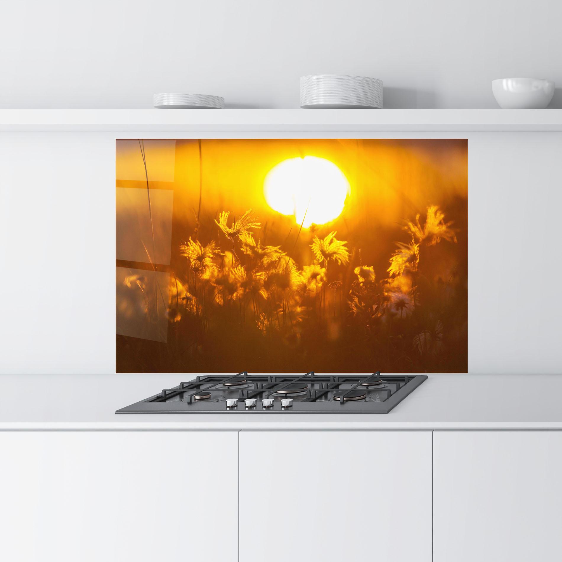 Küchenrückwand Glas Wildflowers mockup 9