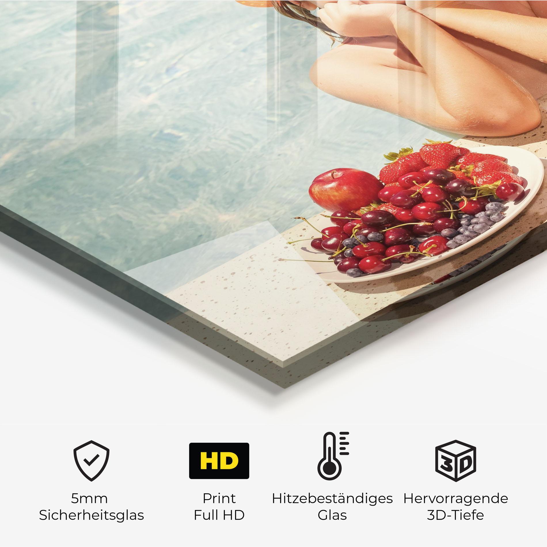 Küchenrückwand Glas Child Swimming mockup 2