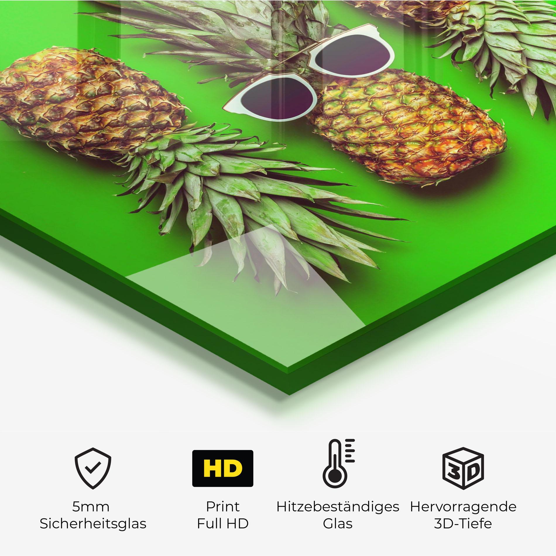 Küchenrückwand Glas Green Pineapple mockup 2
