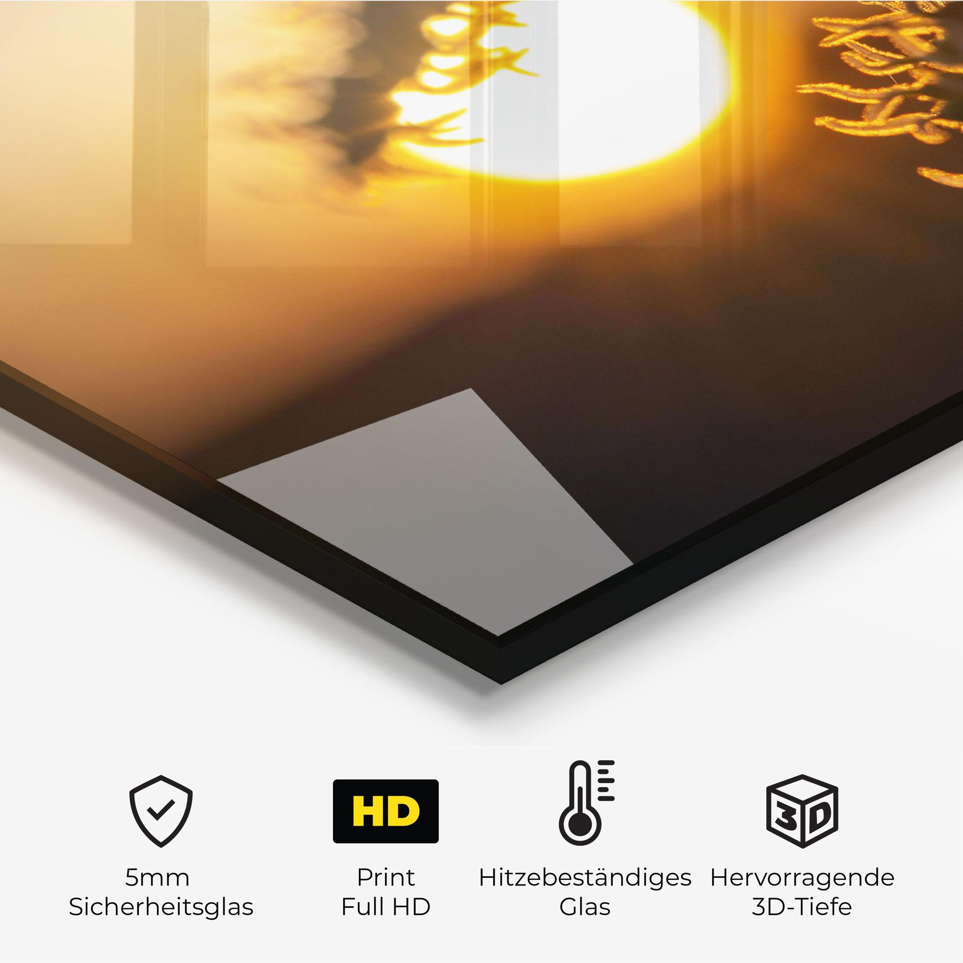 Küchenrückwand Glas Plant Shilouette mockup 2