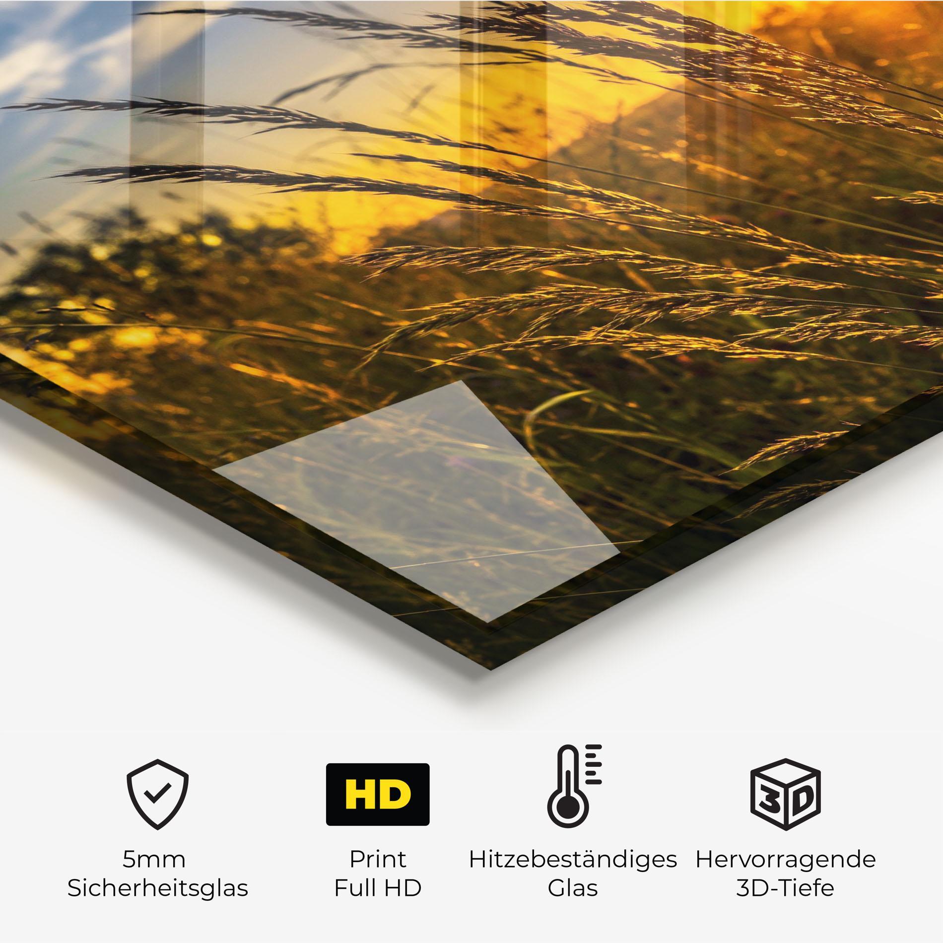 Küchenrückwand Glas Wheat Sunset mockup 2