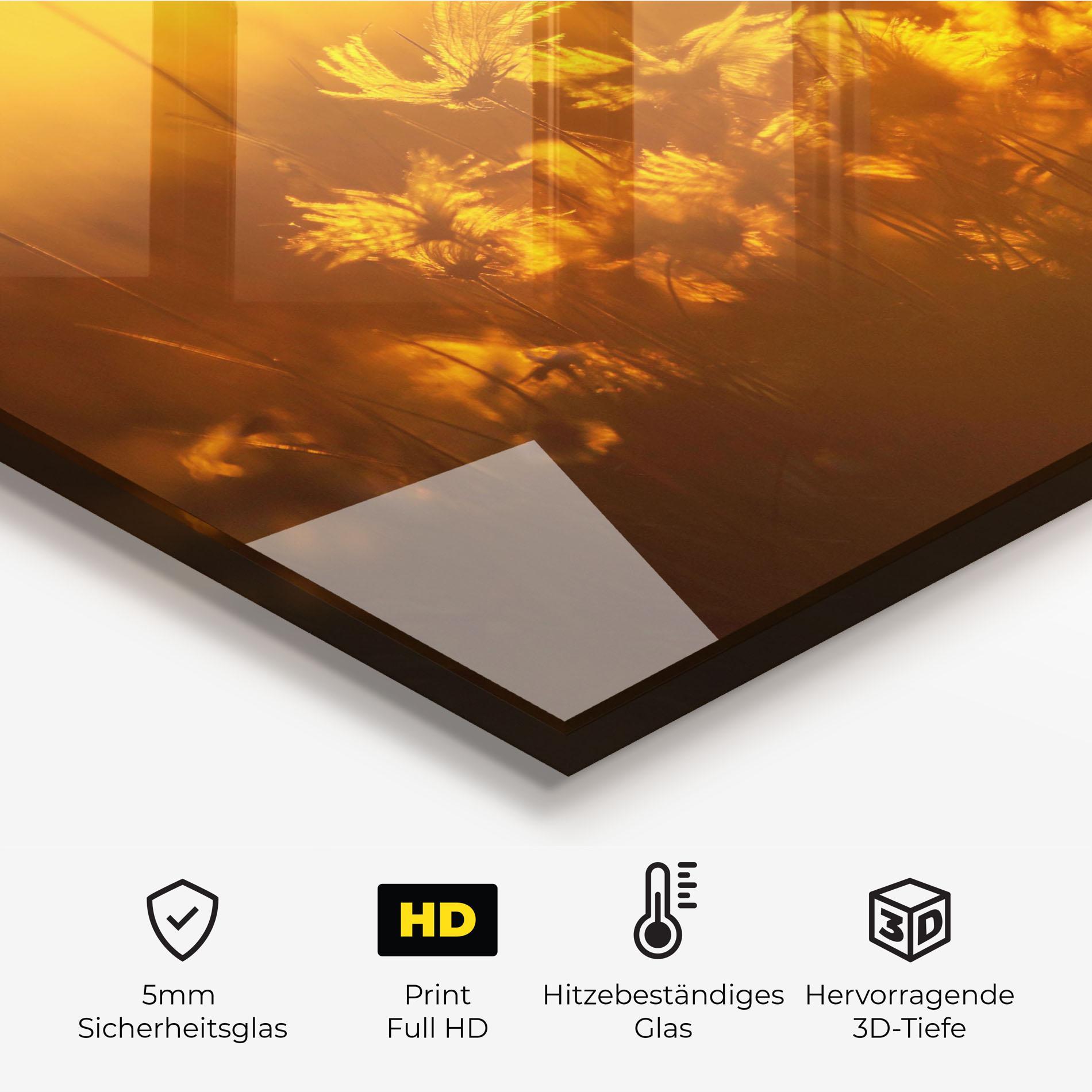 Küchenrückwand Glas Wildflowers mockup 2