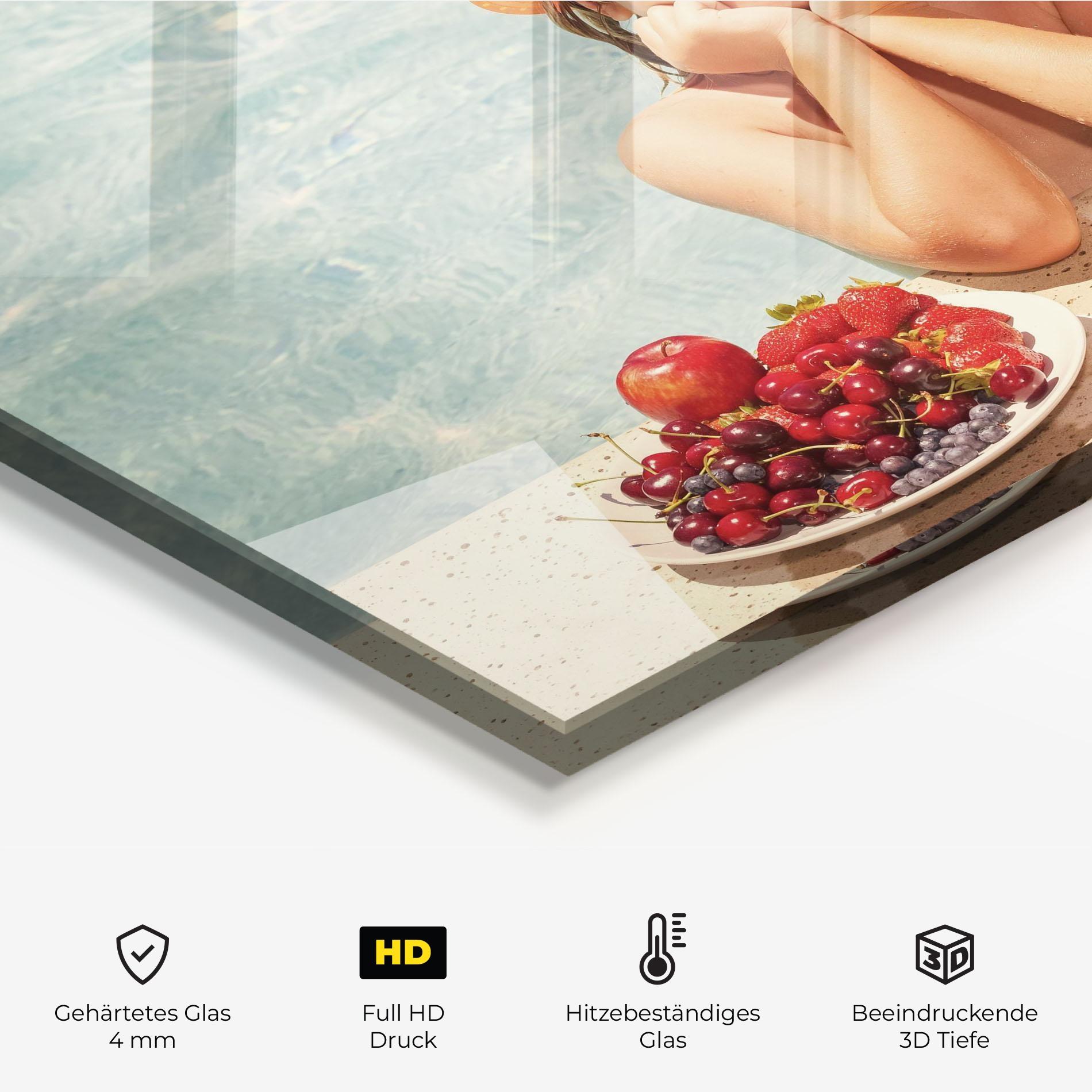 Küchenrückwand Glas Child Swimming mockup 2