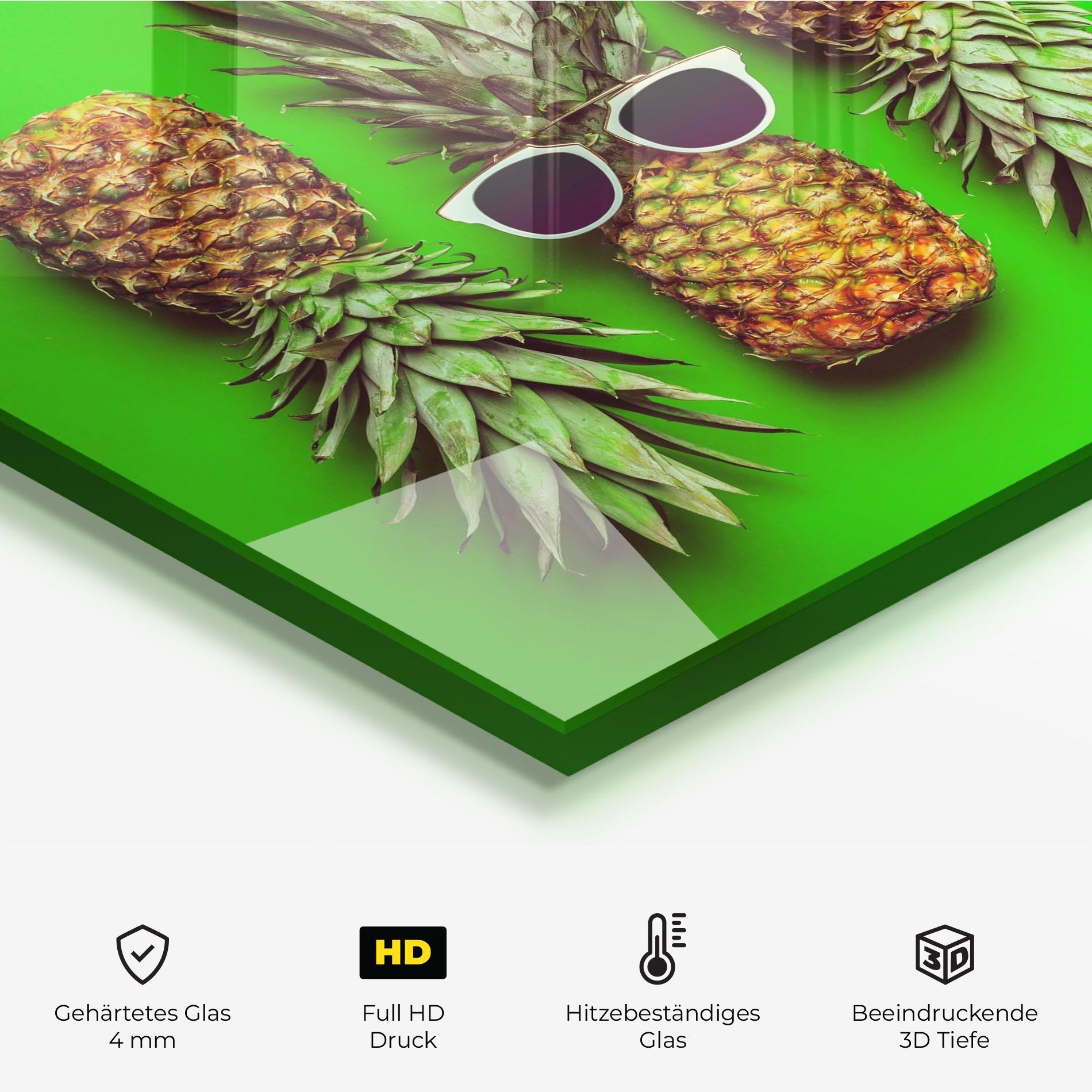 Küchenrückwand Glas Green Pineapple mockup 2