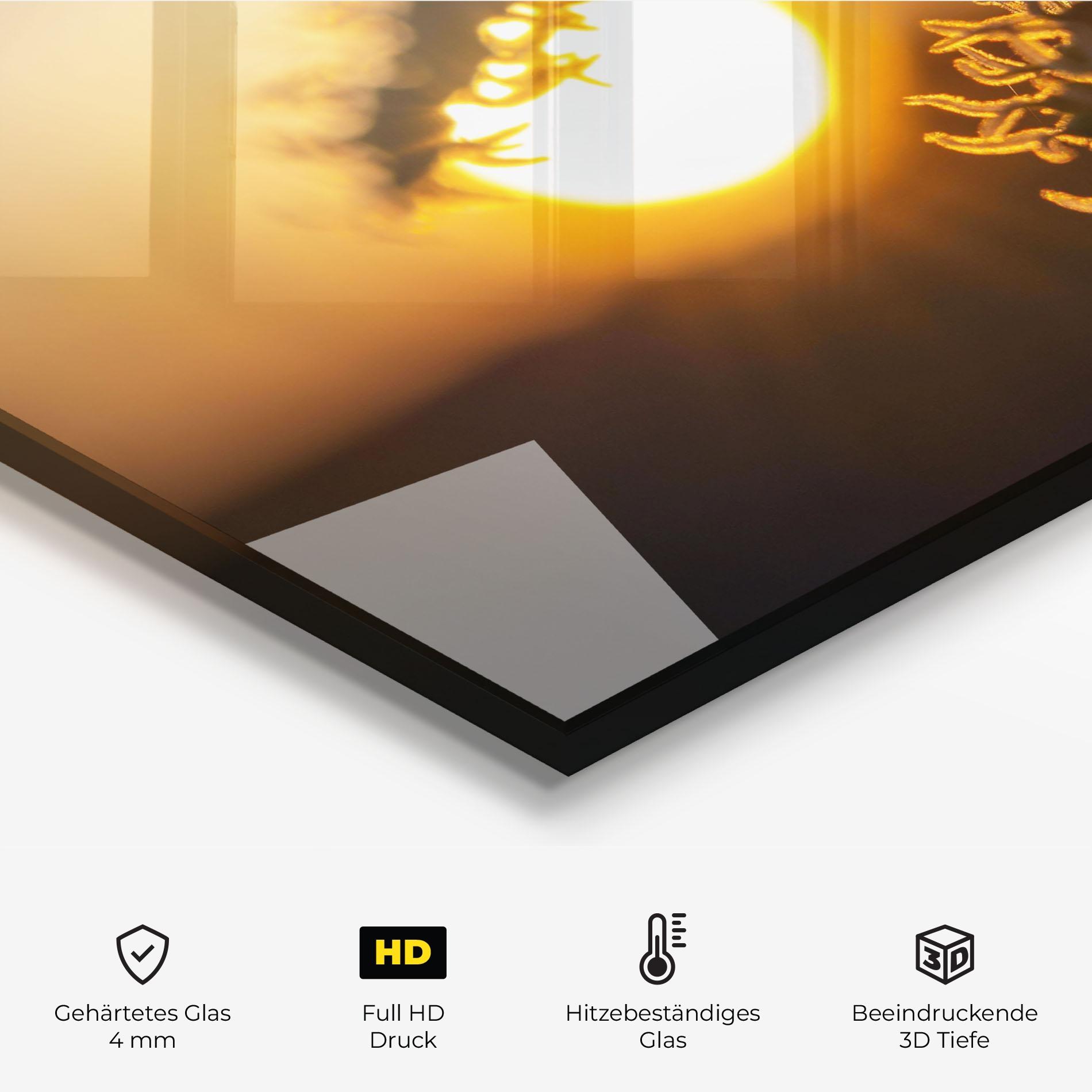 Küchenrückwand Glas Plant Shilouette mockup 2