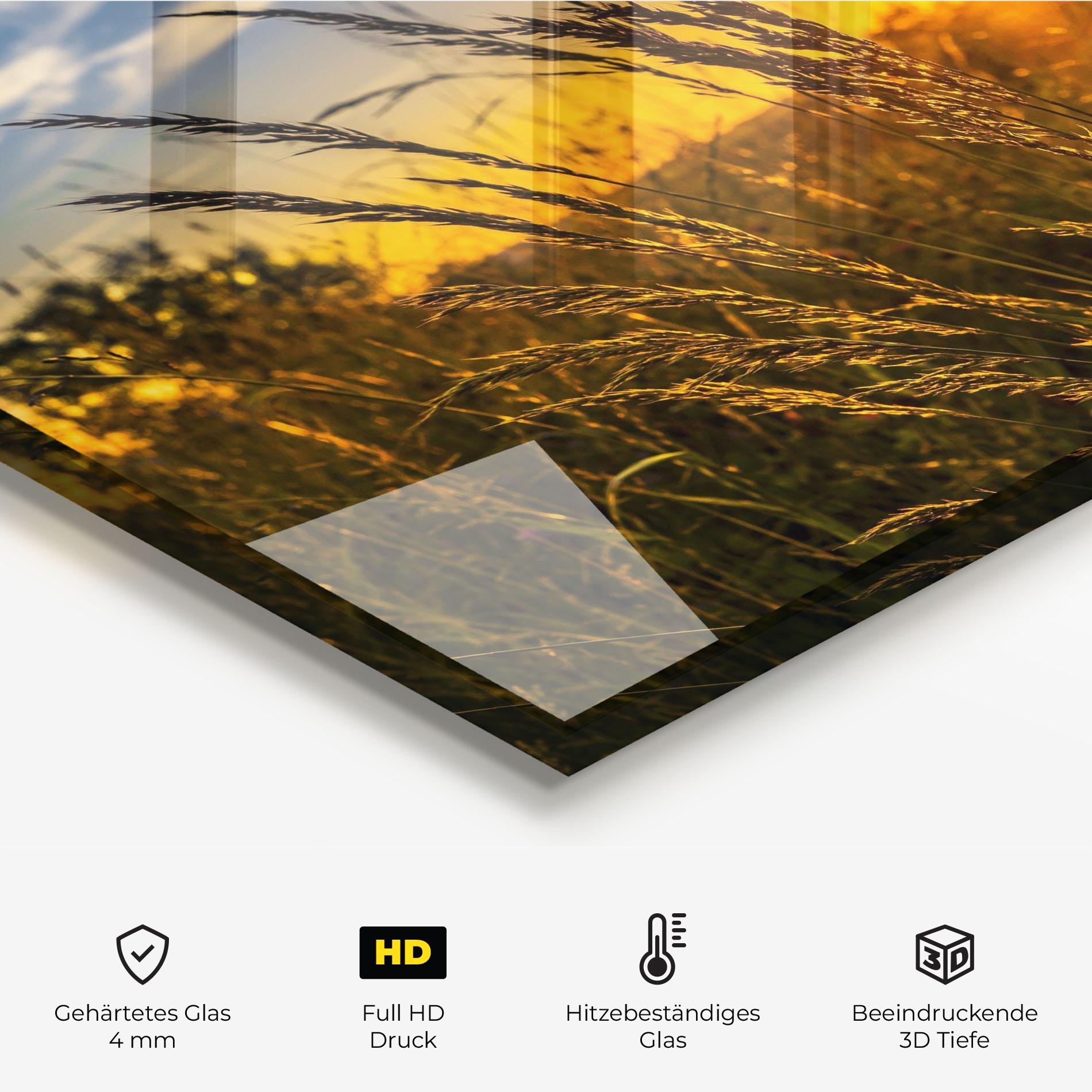 Küchenrückwand Glas Wheat Sunset mockup 2