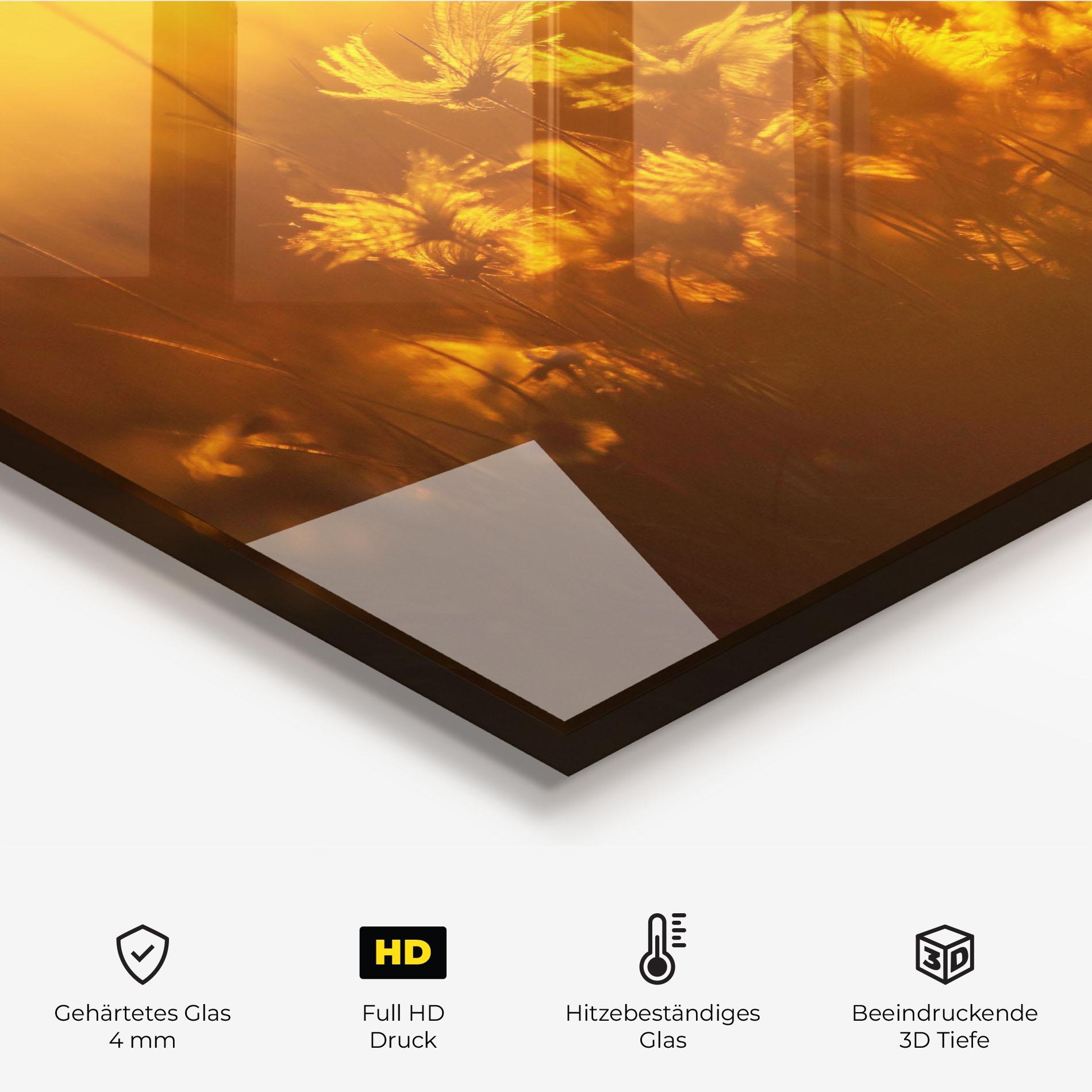 Küchenrückwand Glas Wildflowers mockup 2