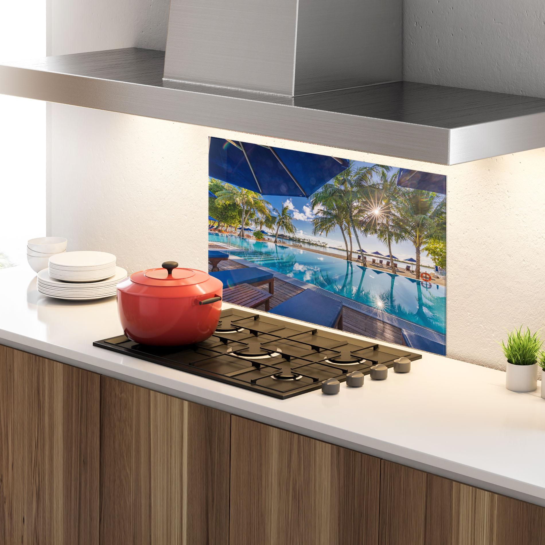 Küchenrückwand Glas Fantastic Summer Mood mockup 4