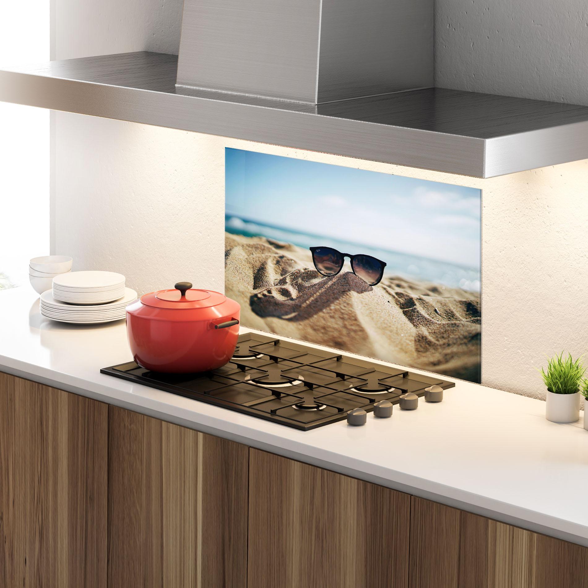 Küchenrückwand Glas Sand Glasses mockup 4