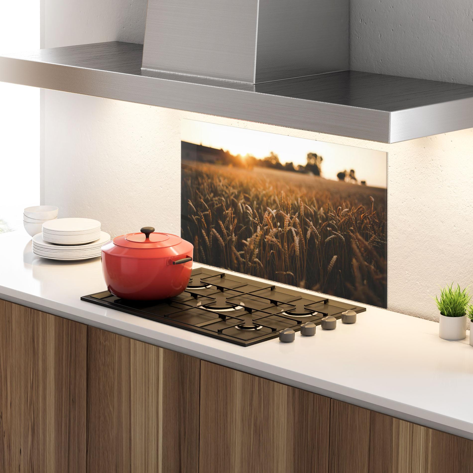 Küchenrückwand Glas Summer Field mockup 4