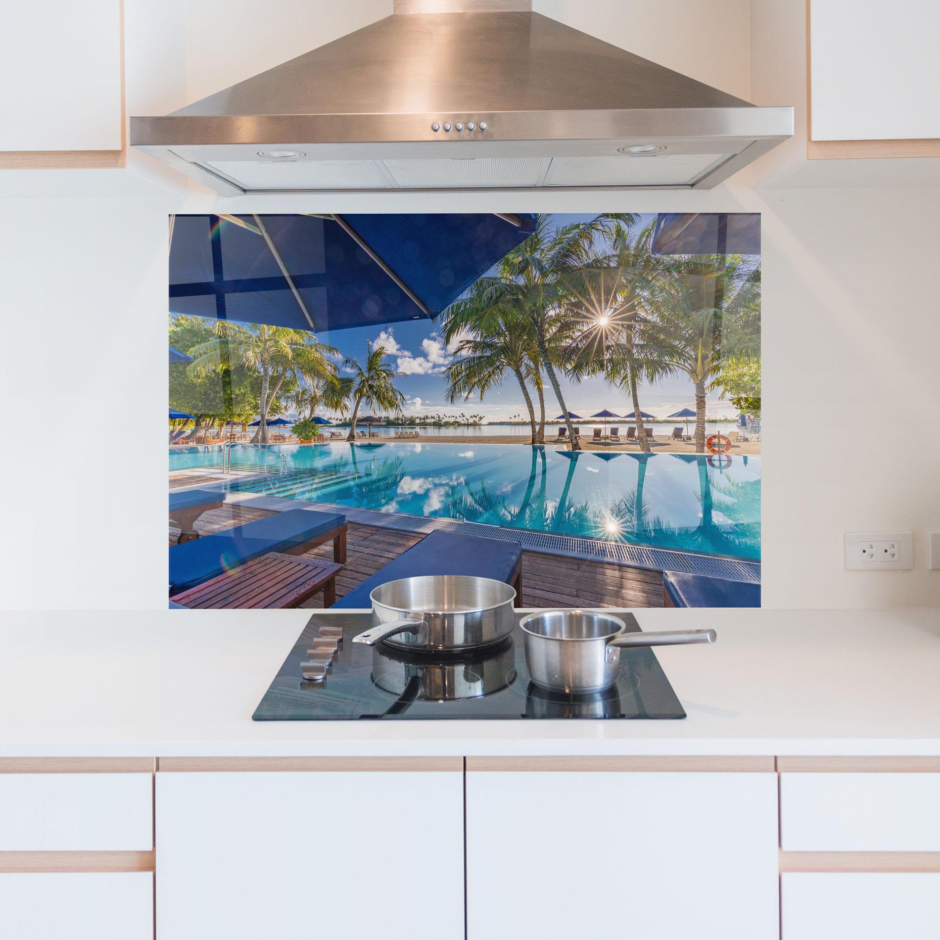 Küchenrückwand Glas Fantastic Summer Mood mockup 5