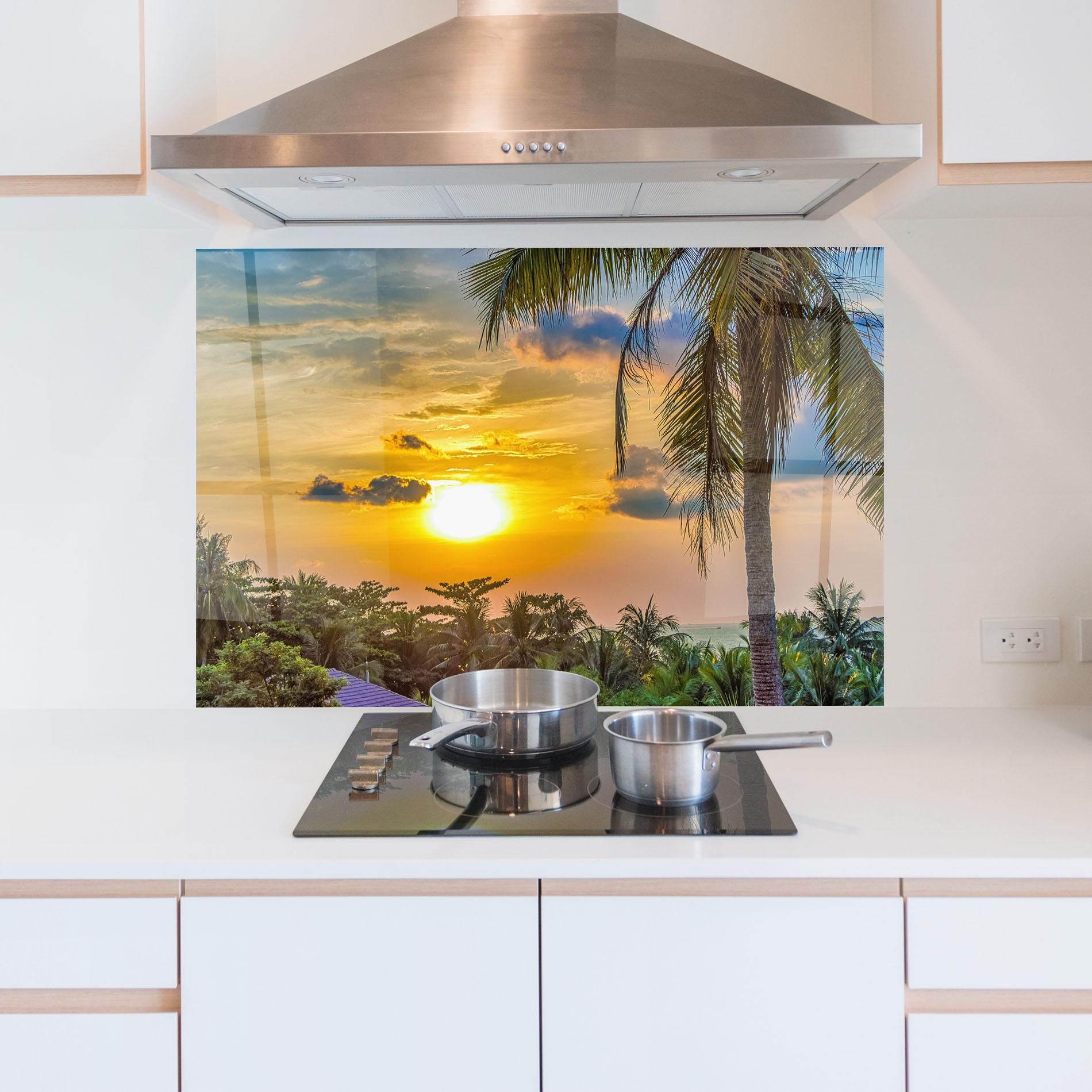 Küchenrückwand Glas Summer View mockup 5