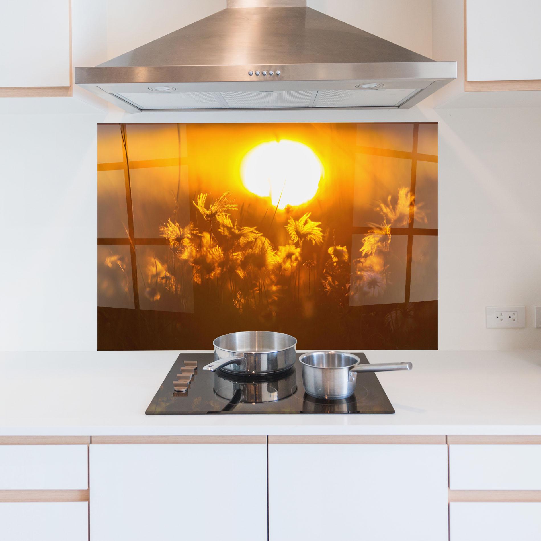 Küchenrückwand Glas Wildflowers mockup 5