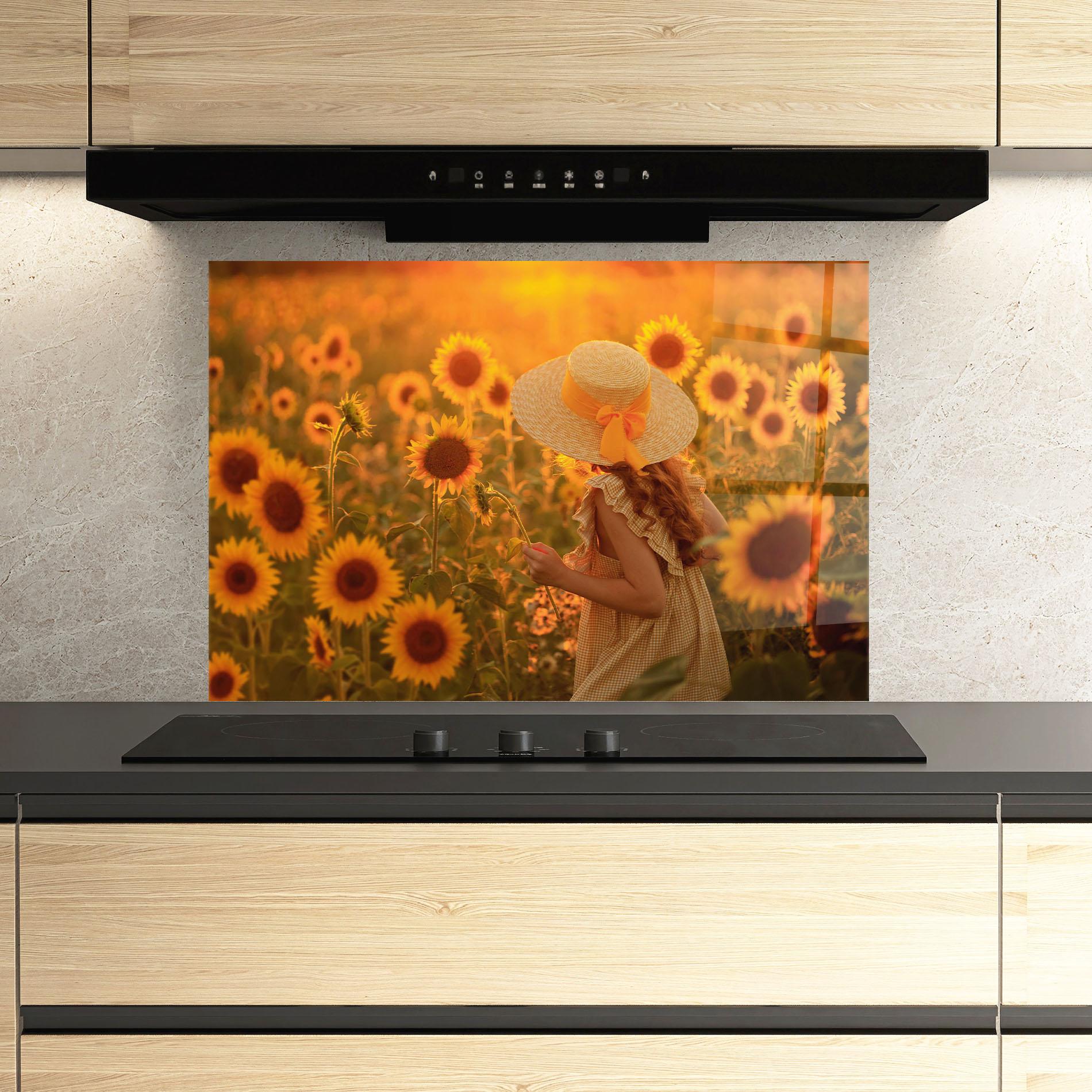 Küchenrückwand Glas Pretty Redhaired Girl mockup 3