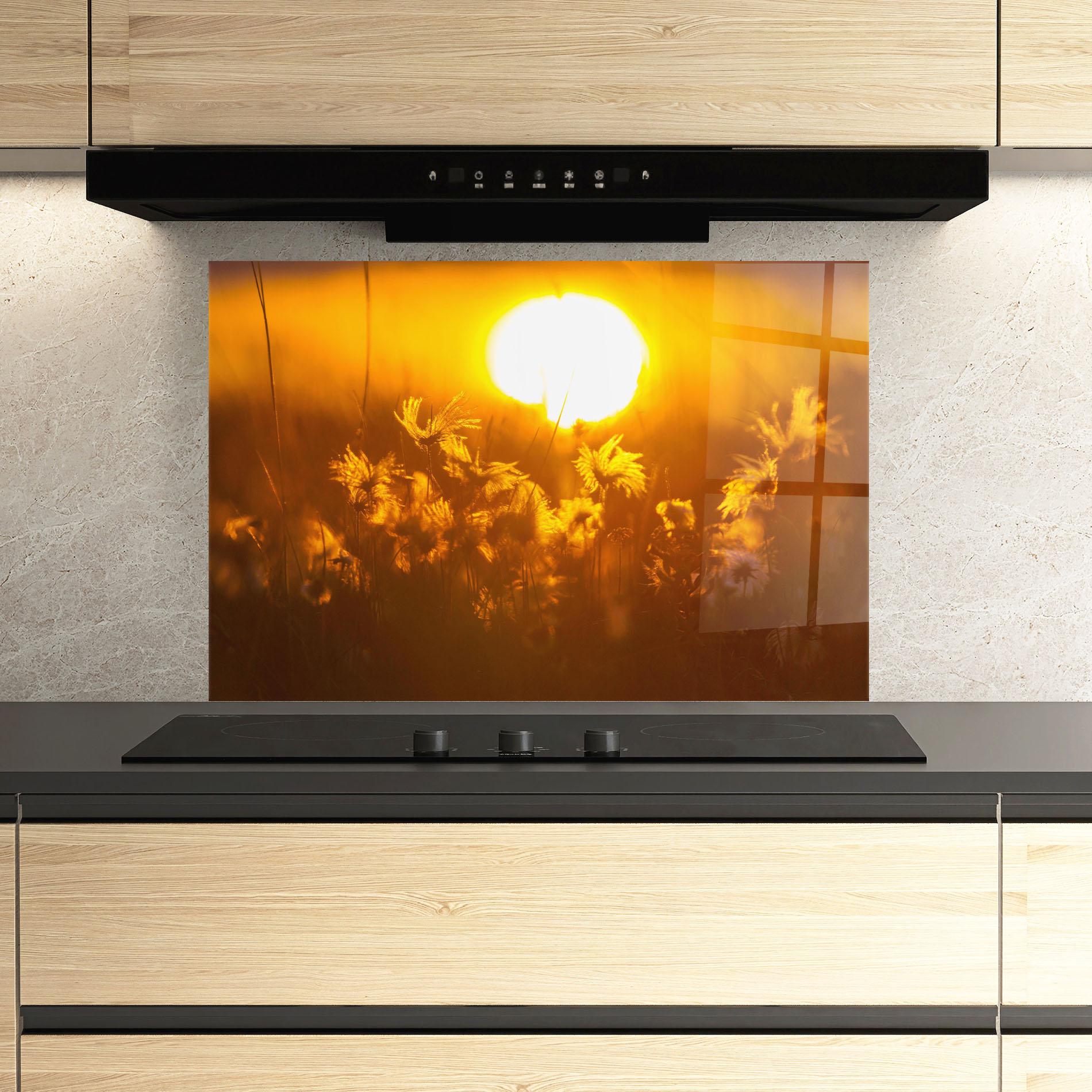 Küchenrückwand Glas Wildflowers mockup 3