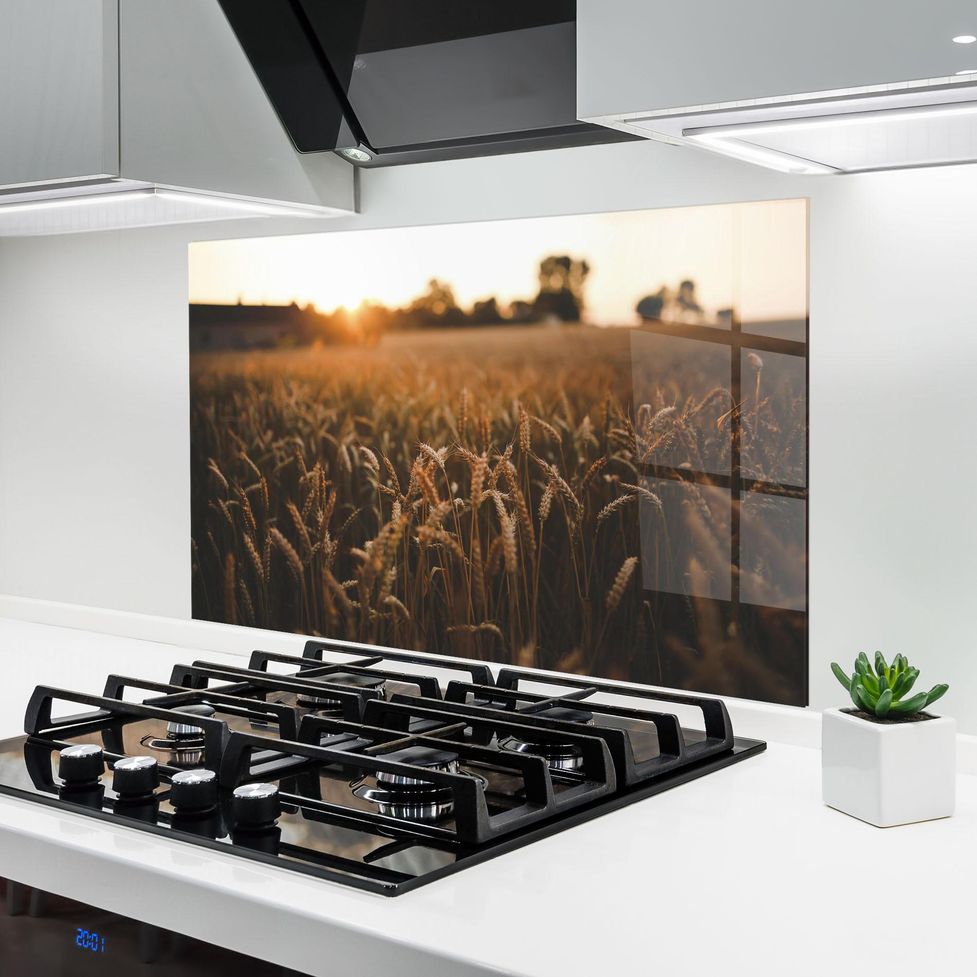 Küchenrückwand Glas Summer Field mockup 6