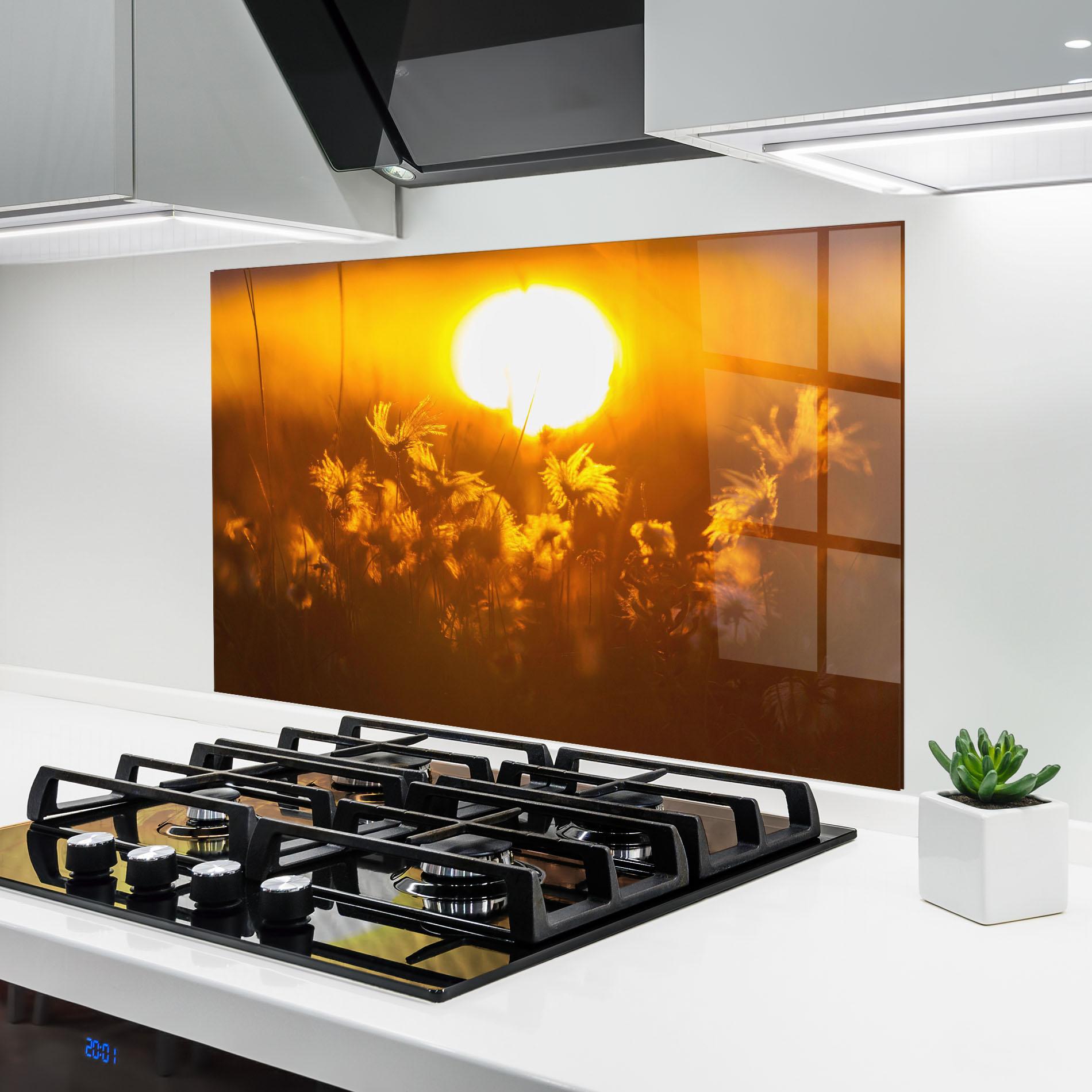 Küchenrückwand Glas Wildflowers mockup 6