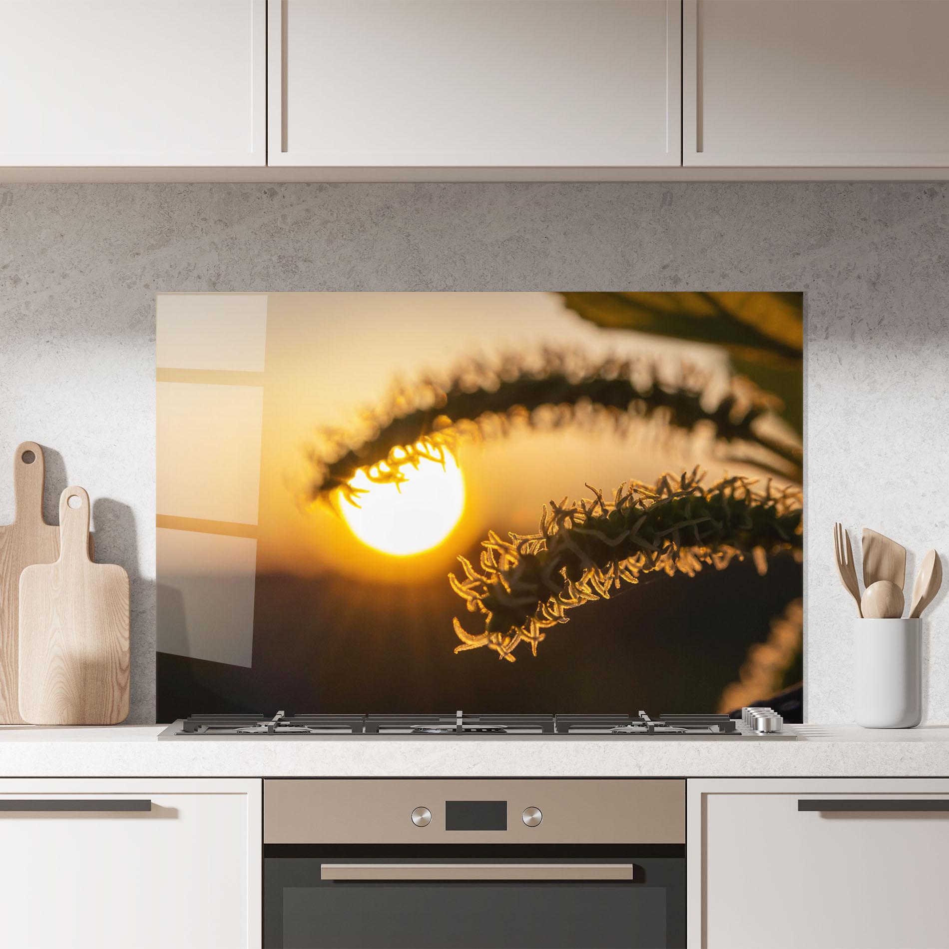 Küchenrückwand Glas Plant Shilouette mockup 7