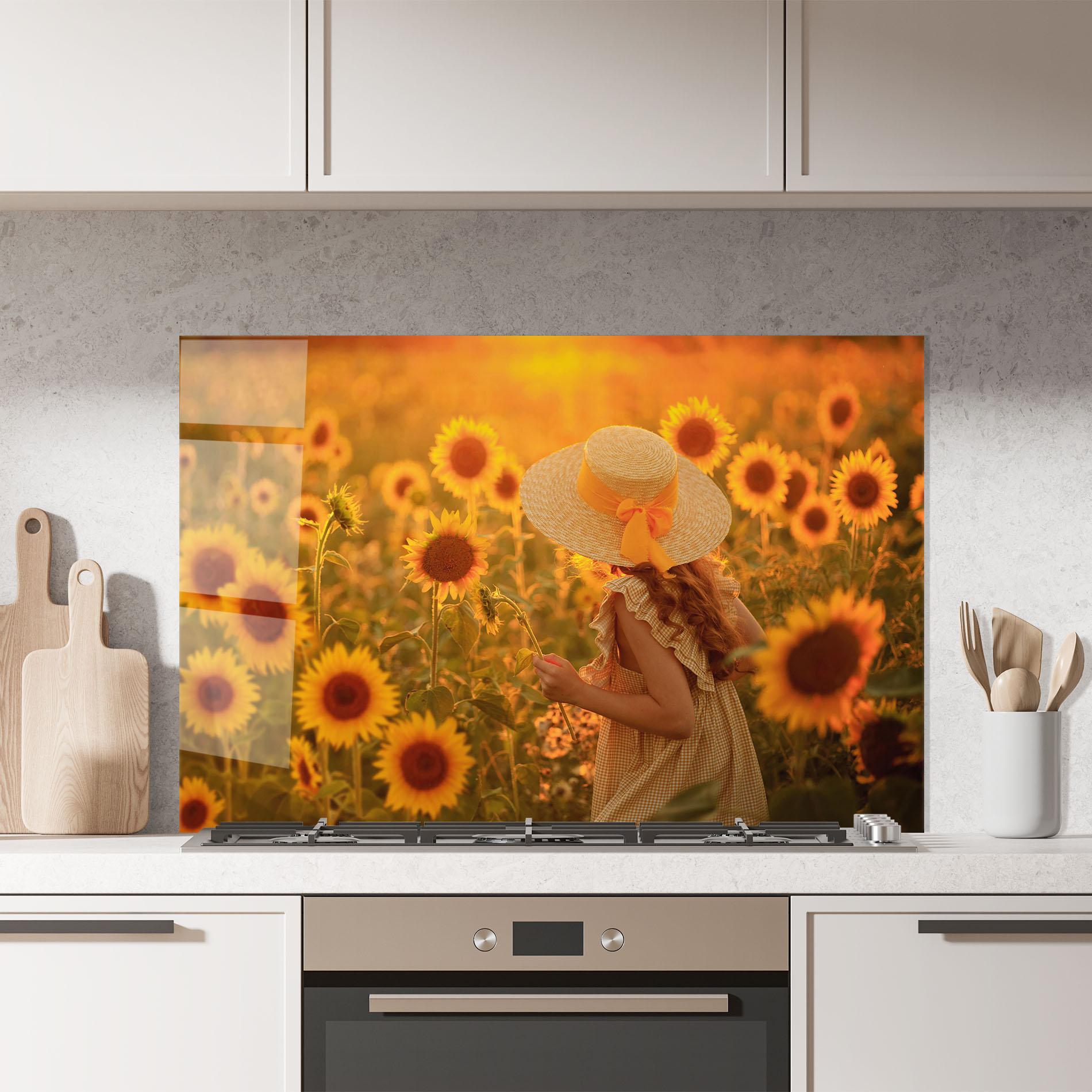 Küchenrückwand Glas Pretty Redhaired Girl mockup 7