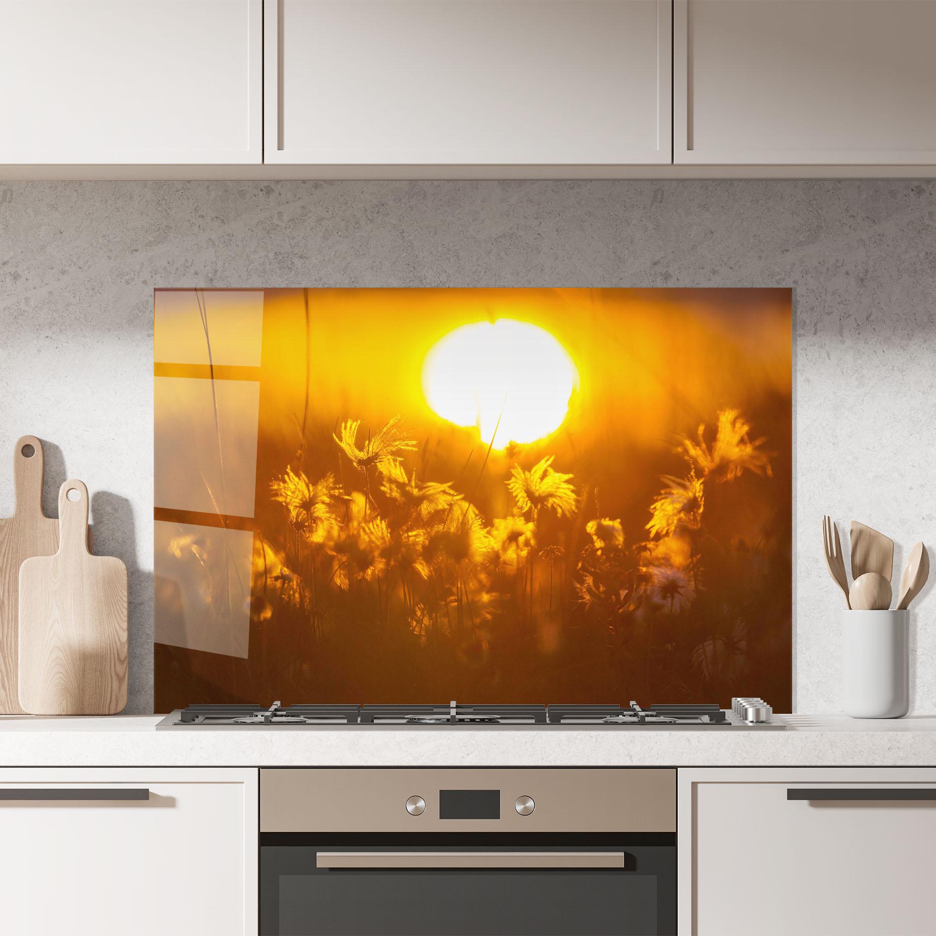 Küchenrückwand Glas Wildflowers mockup 7