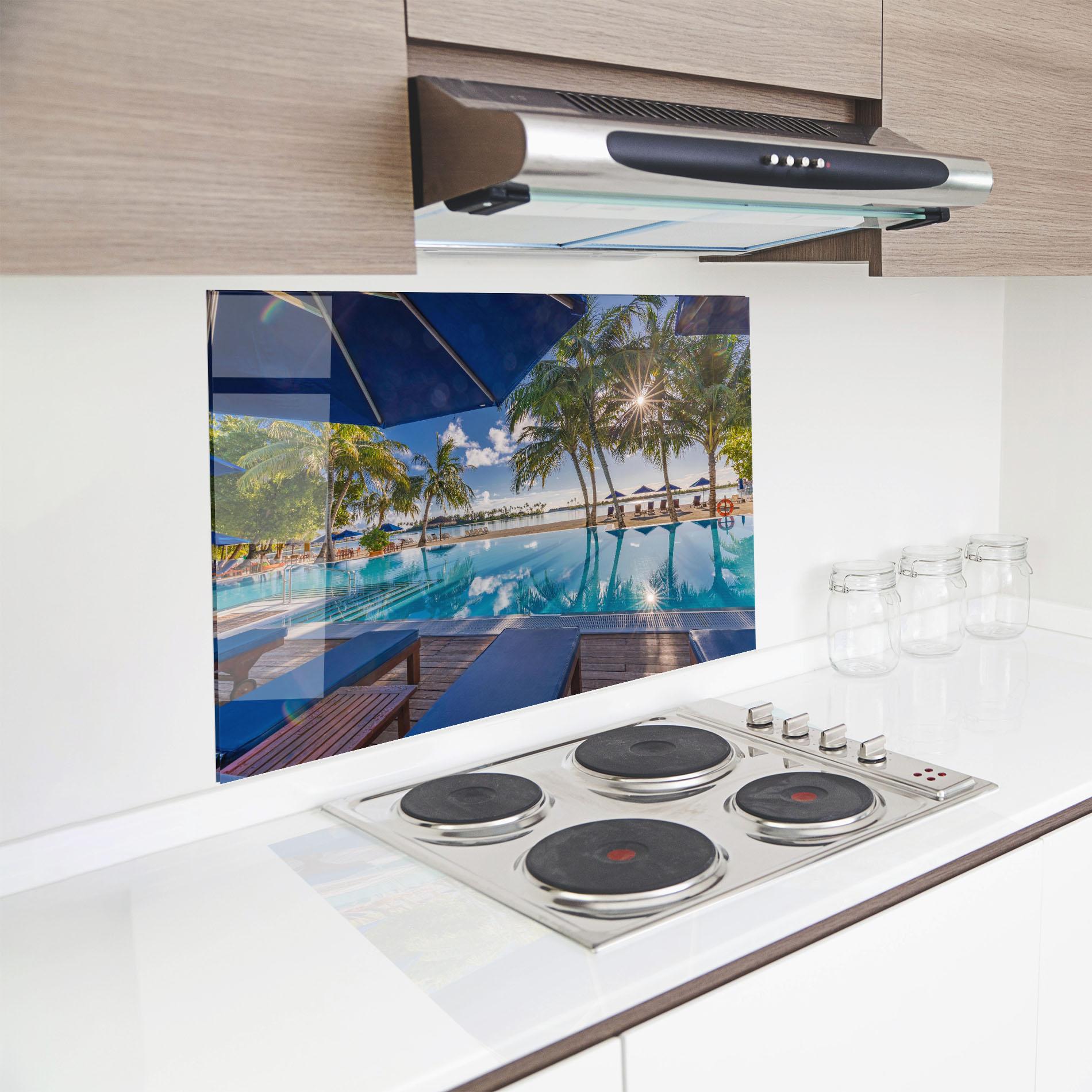 Küchenrückwand Glas Fantastic Summer Mood mockup 8