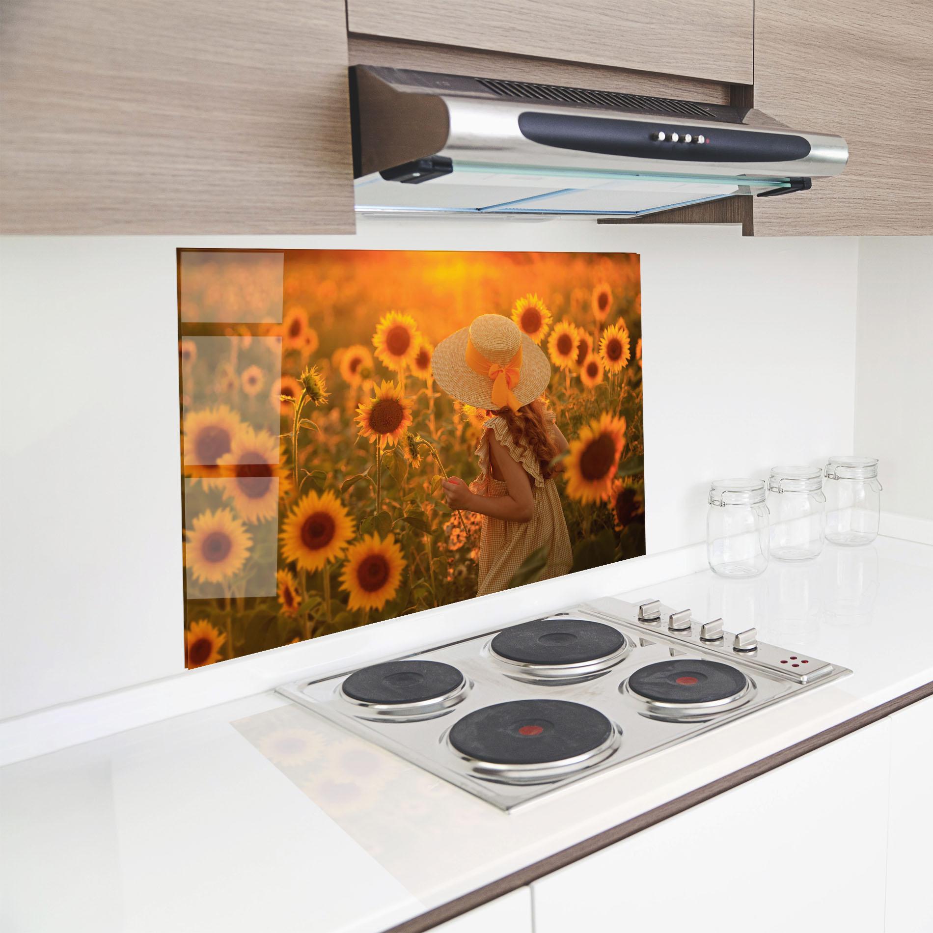 Küchenrückwand Glas Pretty Redhaired Girl mockup 8