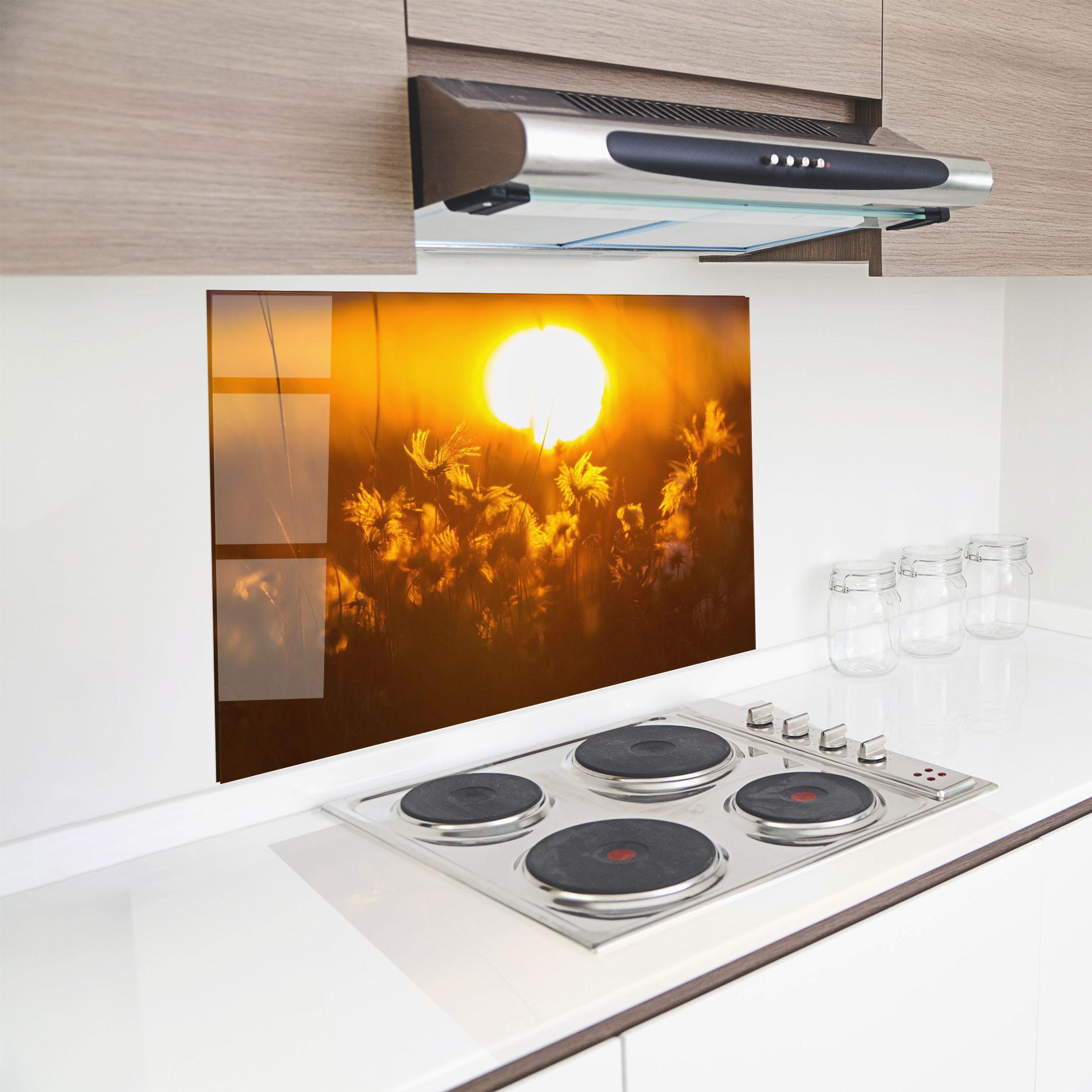 Küchenrückwand Glas Wildflowers mockup 8