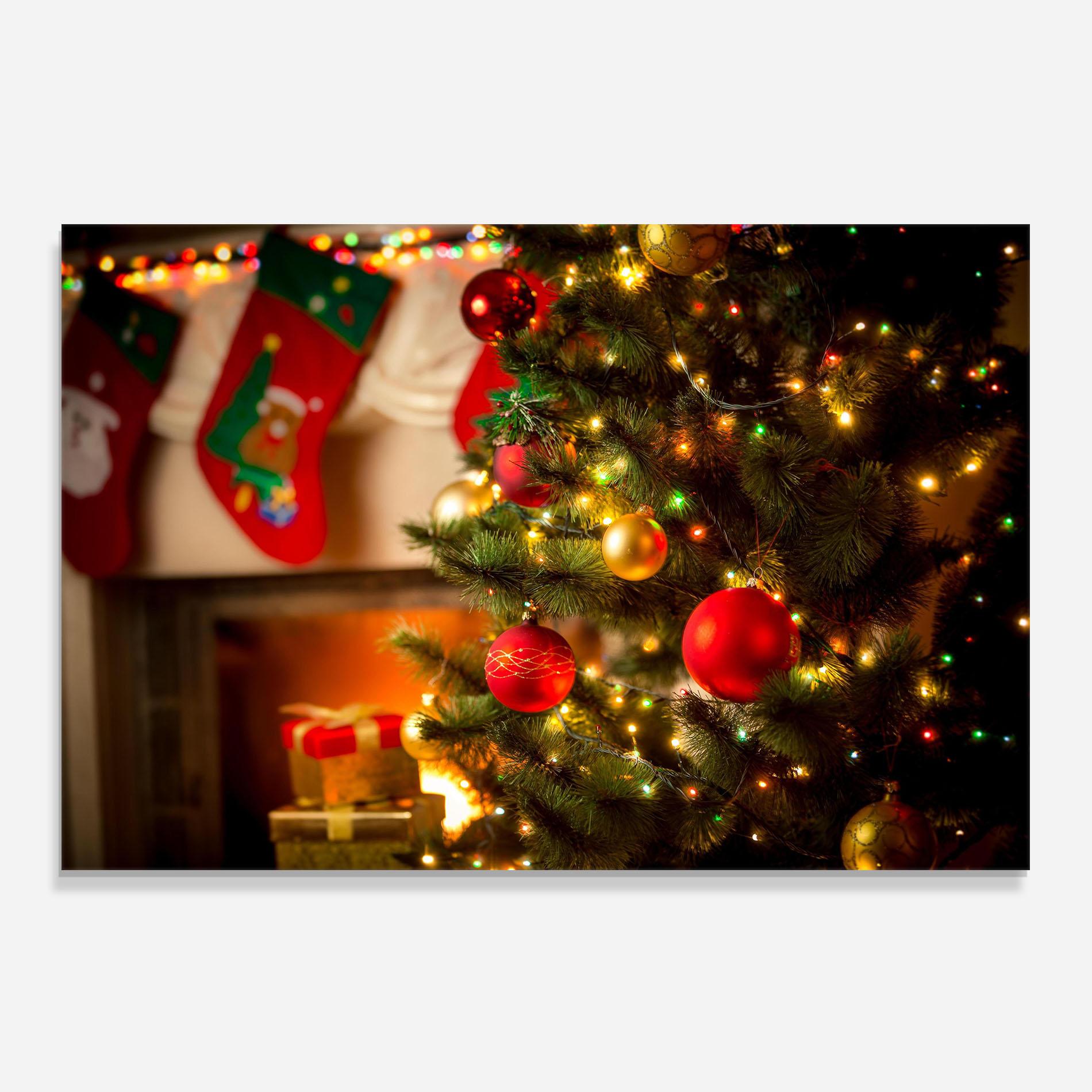 Küchenrückwand Glas Beautiful Fireplace mockup 0