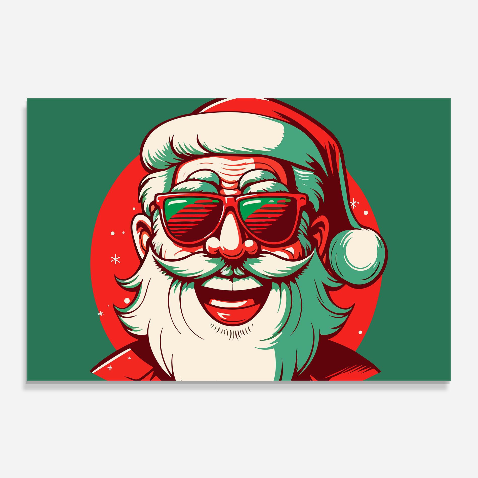 Küchenrückwand Glas Crazy Smile Santa mockup 0