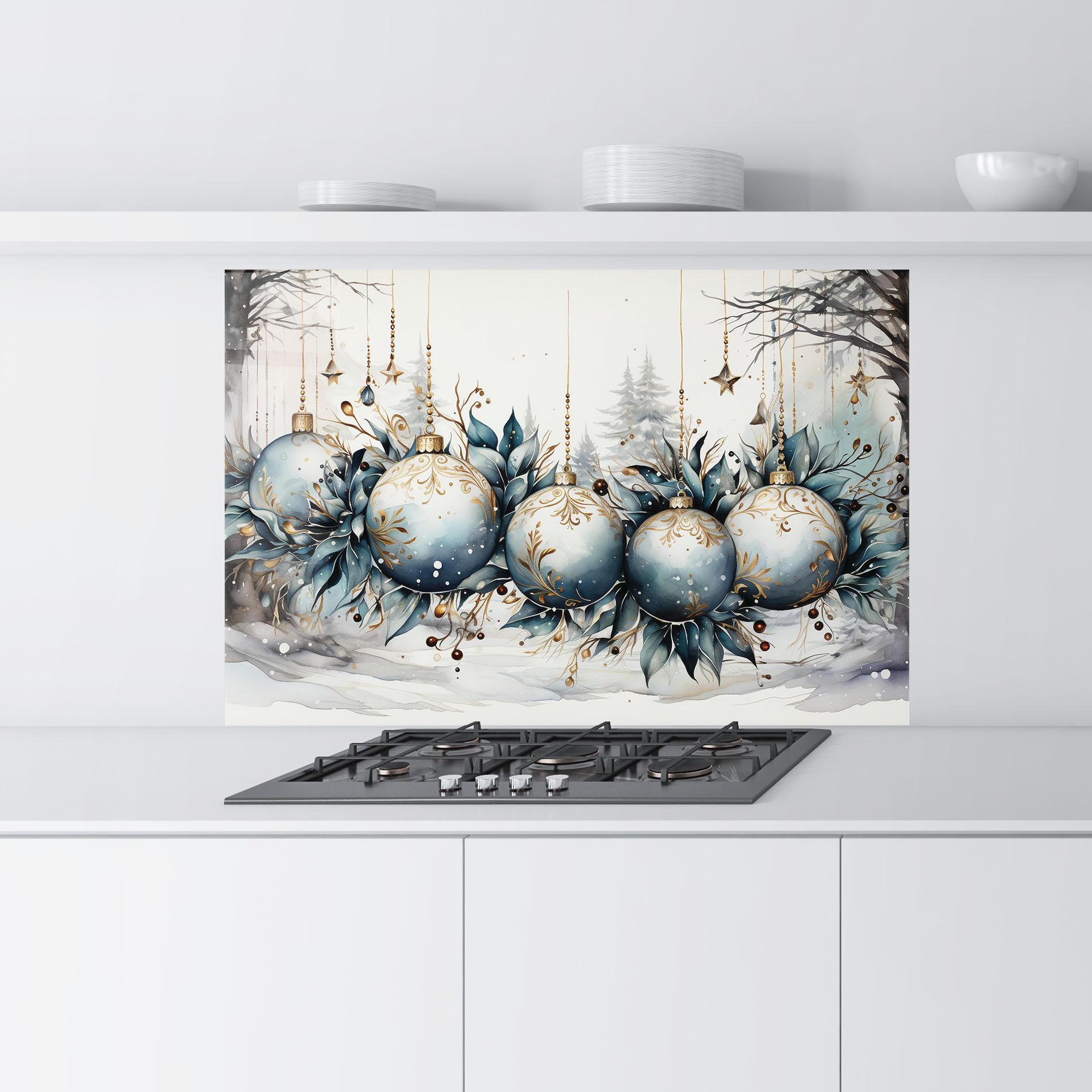 Küchenrückwand Glas Christmas Paper mockup 9