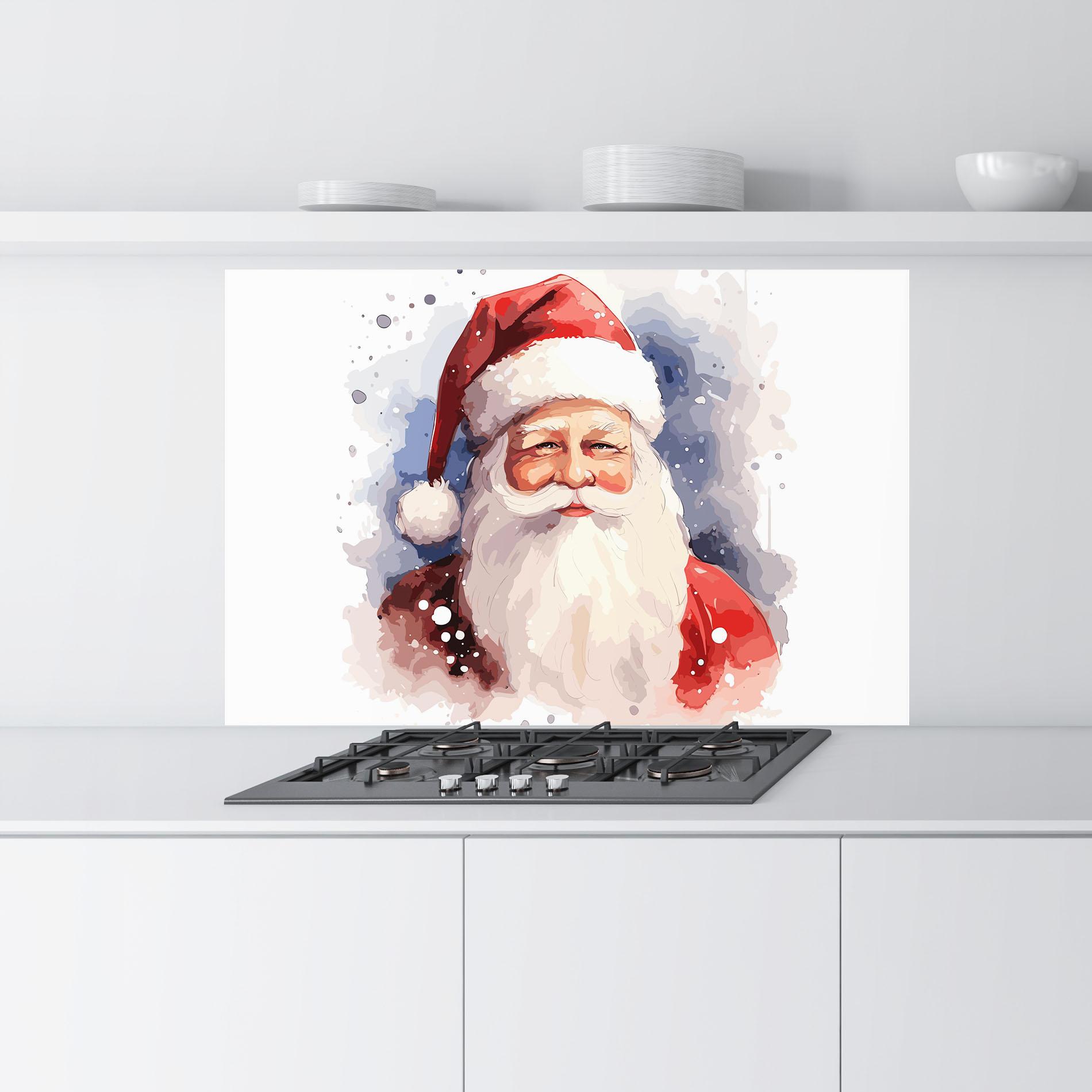 Küchenrückwand Glas Cute Santa mockup 9