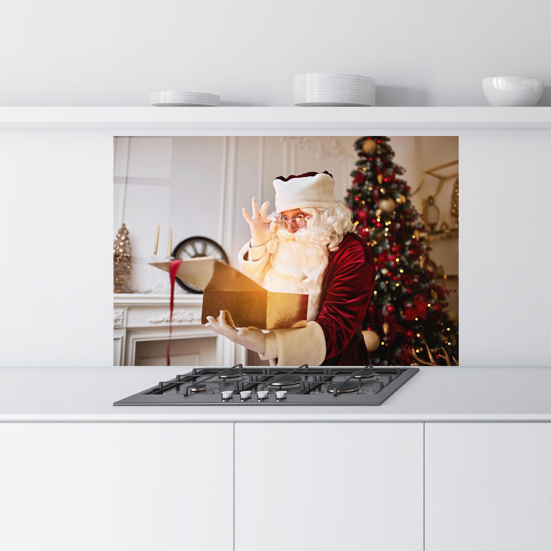 Küchenrückwand Glas Magical Glowing Gift mockup 9