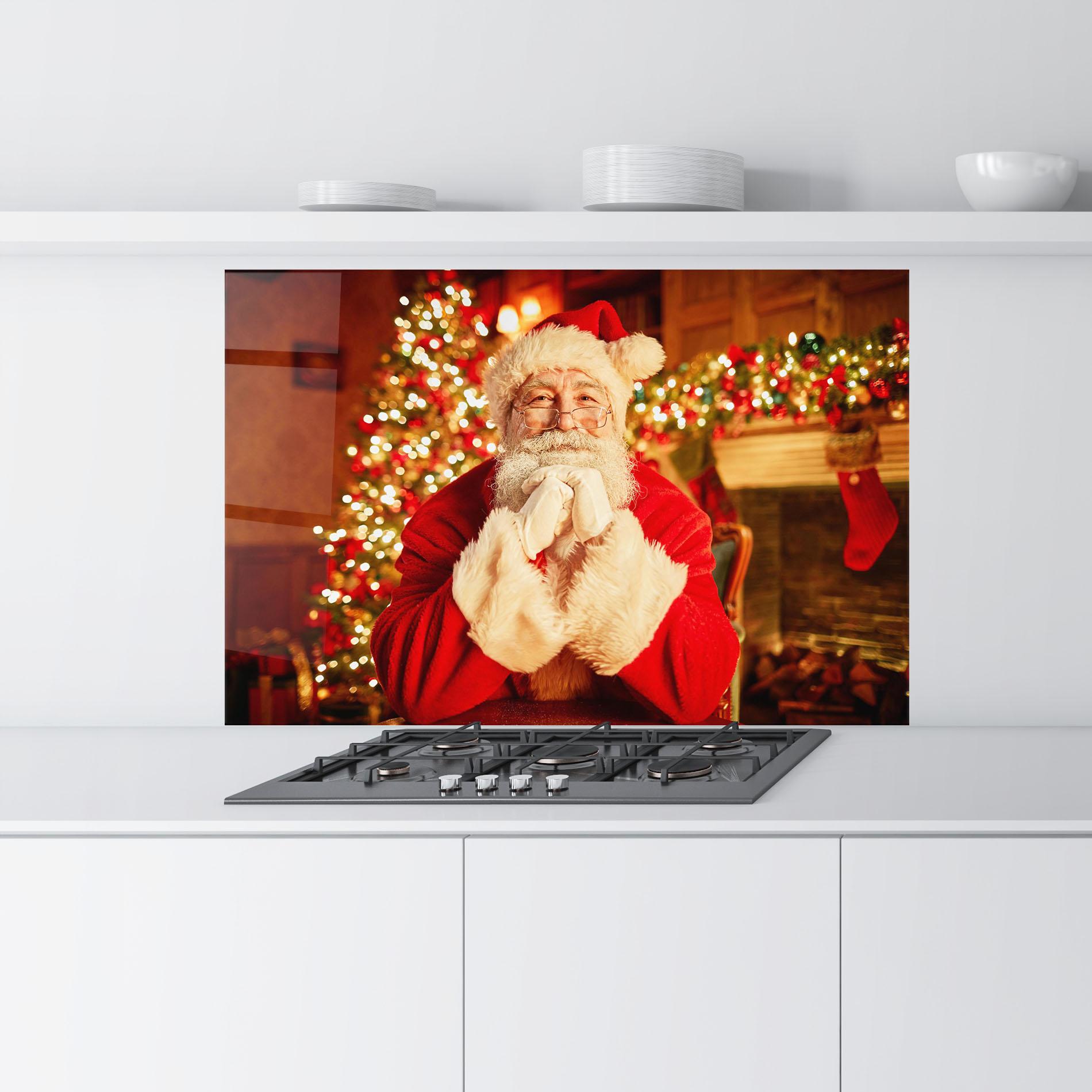 Küchenrückwand Glas Traditional Santa mockup 9