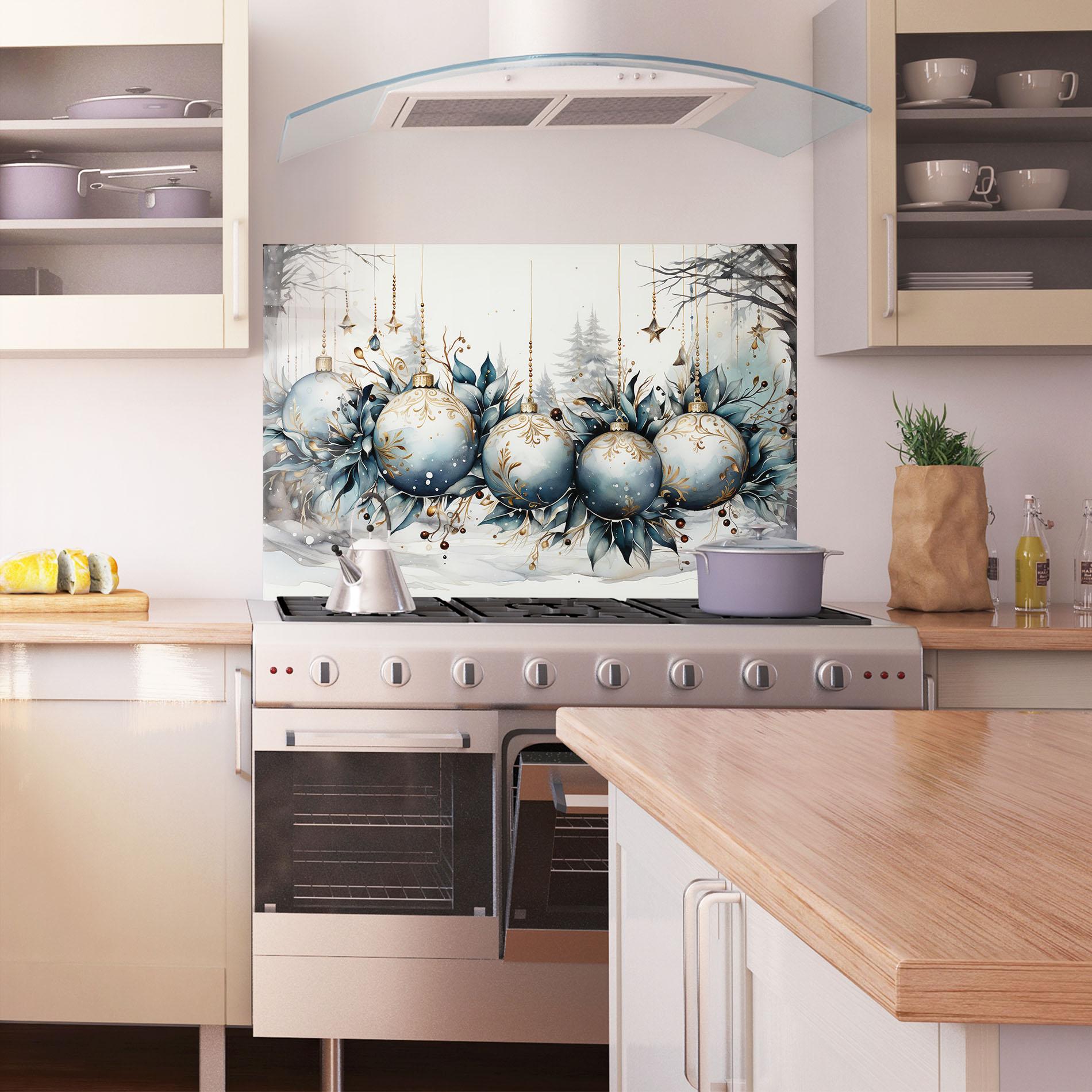 Küchenrückwand Glas Christmas Paper mockup 1