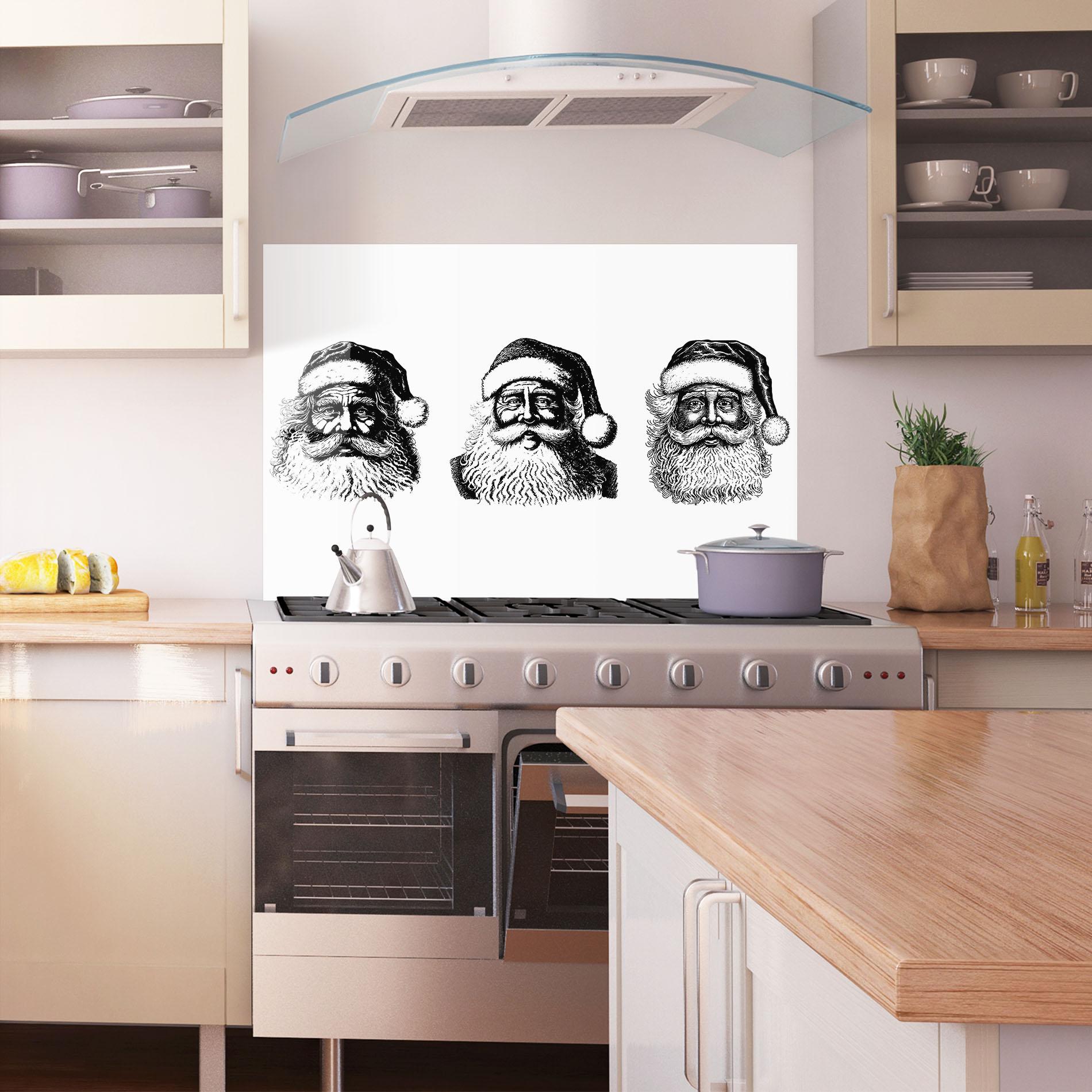 Küchenrückwand Glas Santa Draw mockup 1