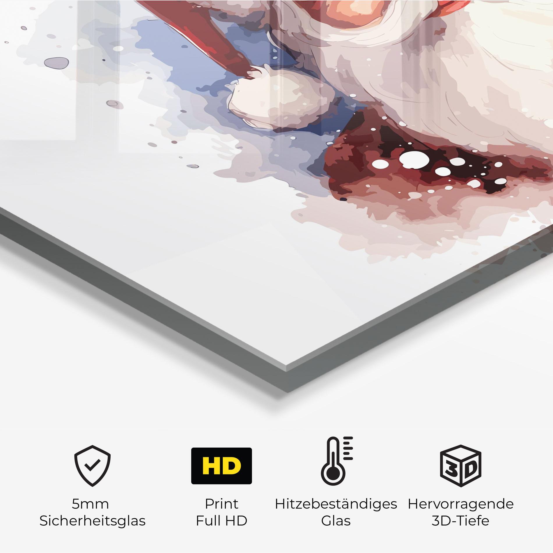 Küchenrückwand Glas Cute Santa mockup 2