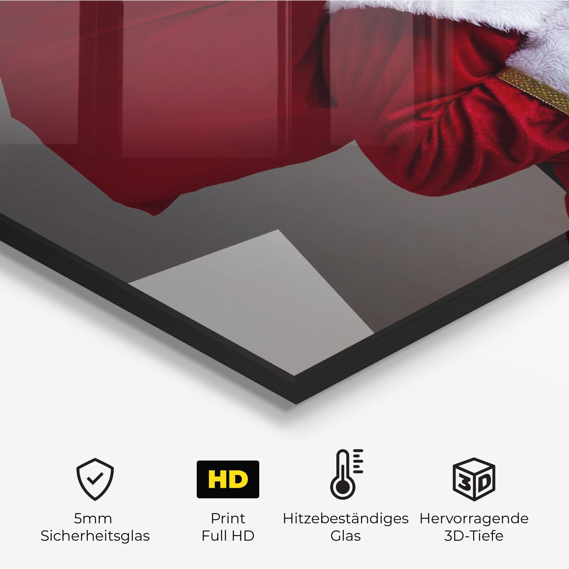 Küchenrückwand Glas Santa Smiling mockup 2