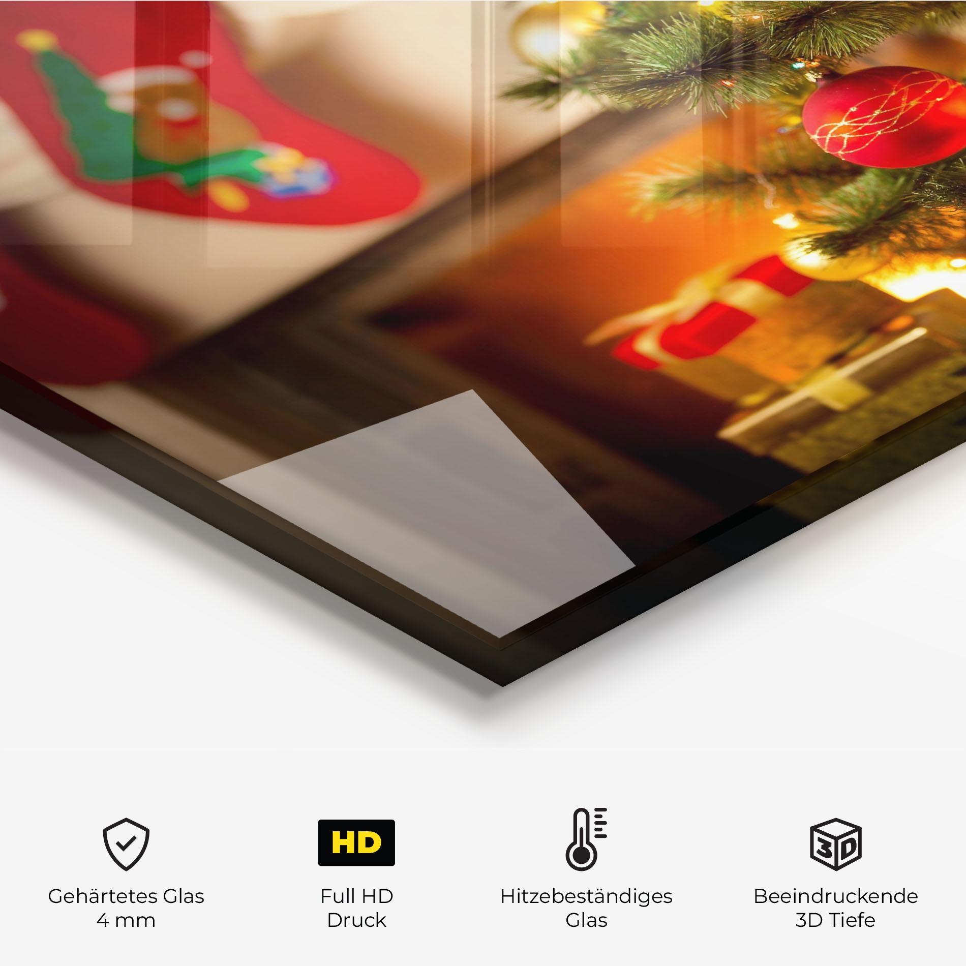 Küchenrückwand Glas Beautiful Fireplace mockup 2