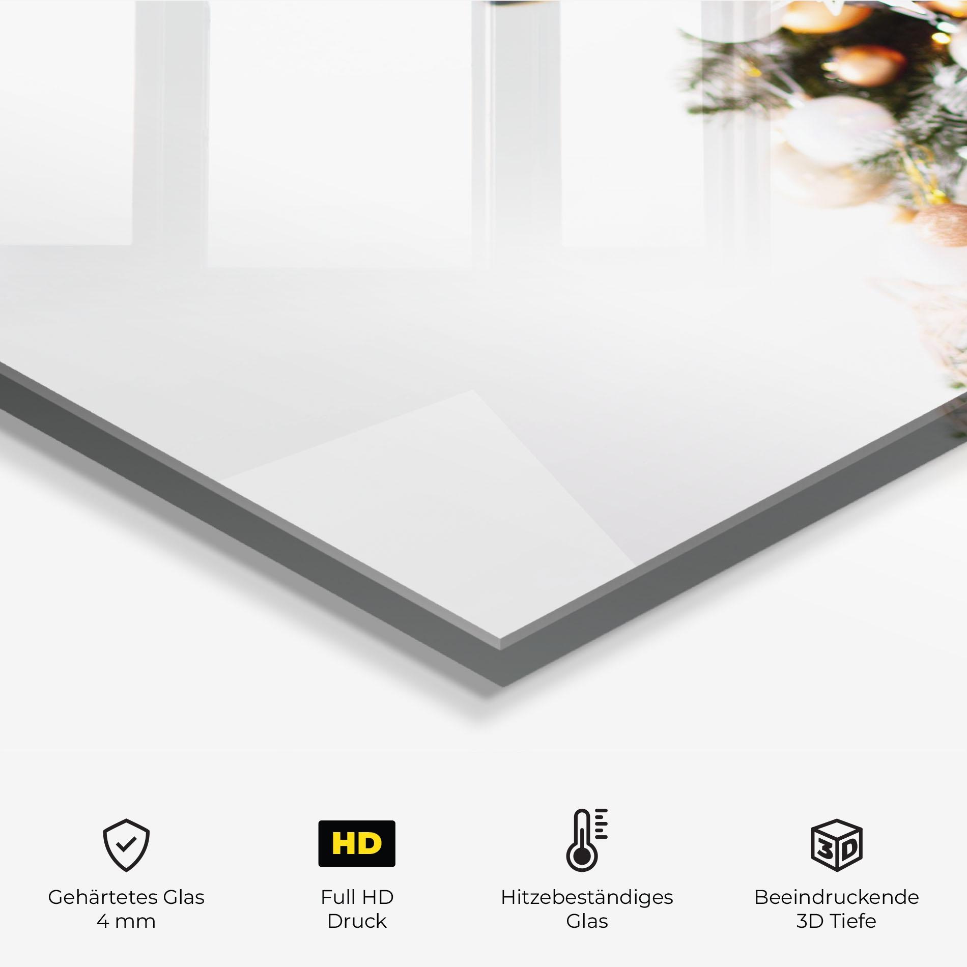 Küchenrückwand Glas Christmas Tree Close Up mockup 2