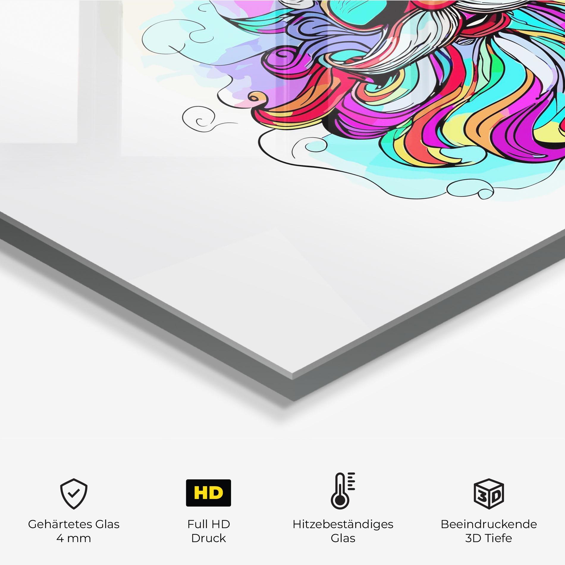 Küchenrückwand Glas Colorful Santa mockup 2