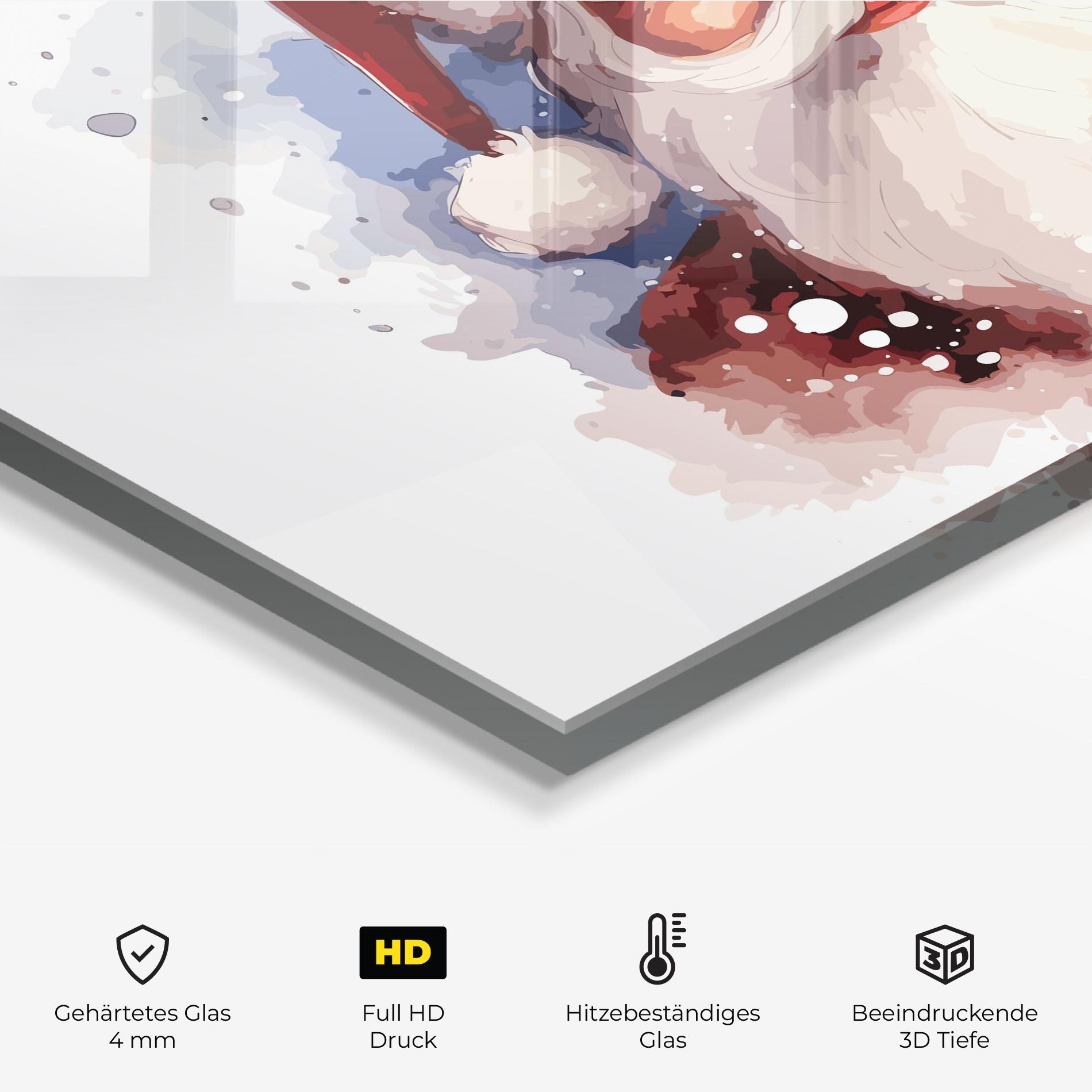 Küchenrückwand Glas Cute Santa mockup 2