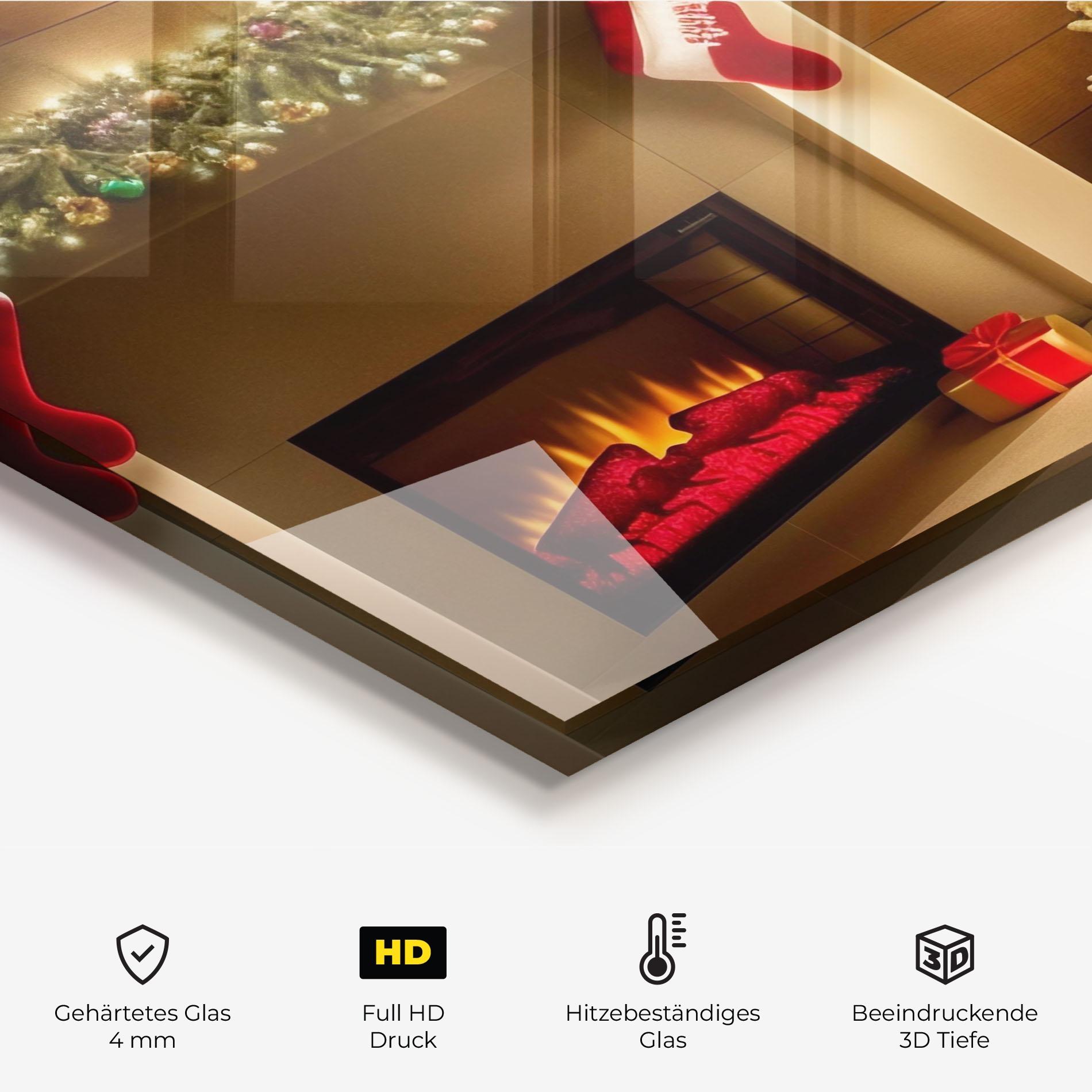 Küchenrückwand Glas Decorated Christmas Tree mockup 2