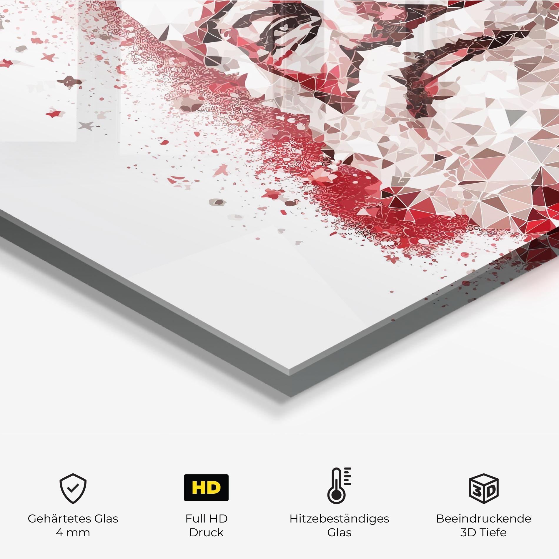 Küchenrückwand Glas Red Santa Art mockup 2