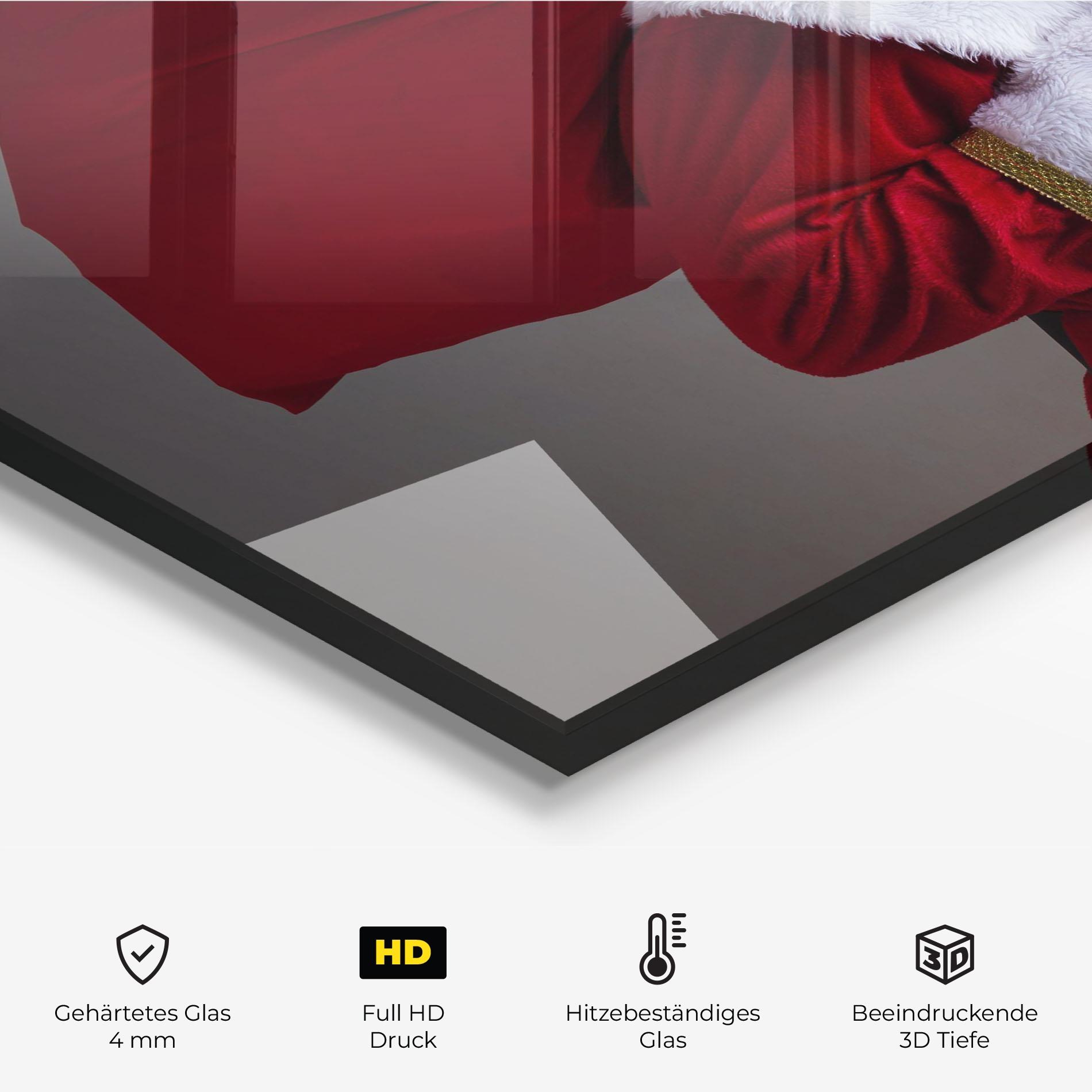 Küchenrückwand Glas Santa Smiling mockup 2