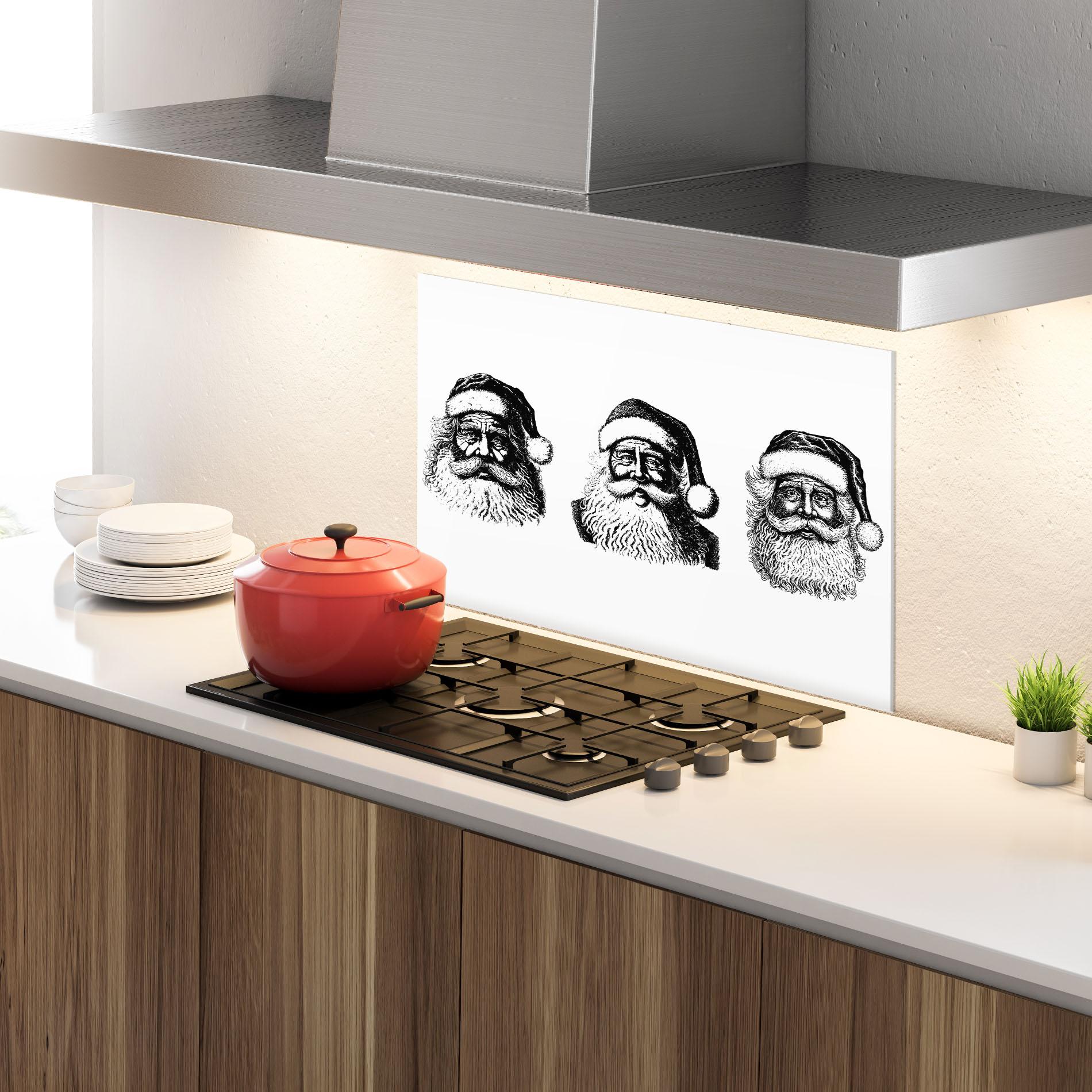 Küchenrückwand Glas Santa Draw mockup 4