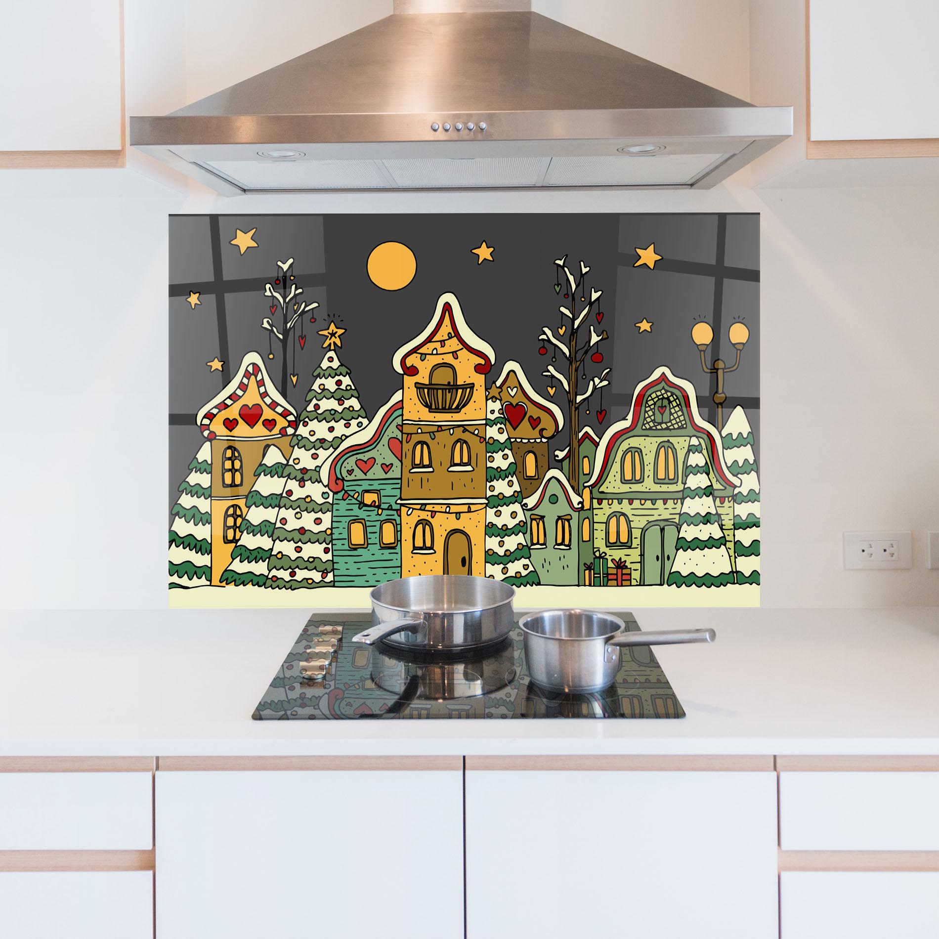 Küchenrückwand Glas Christmas Home Art mockup 5