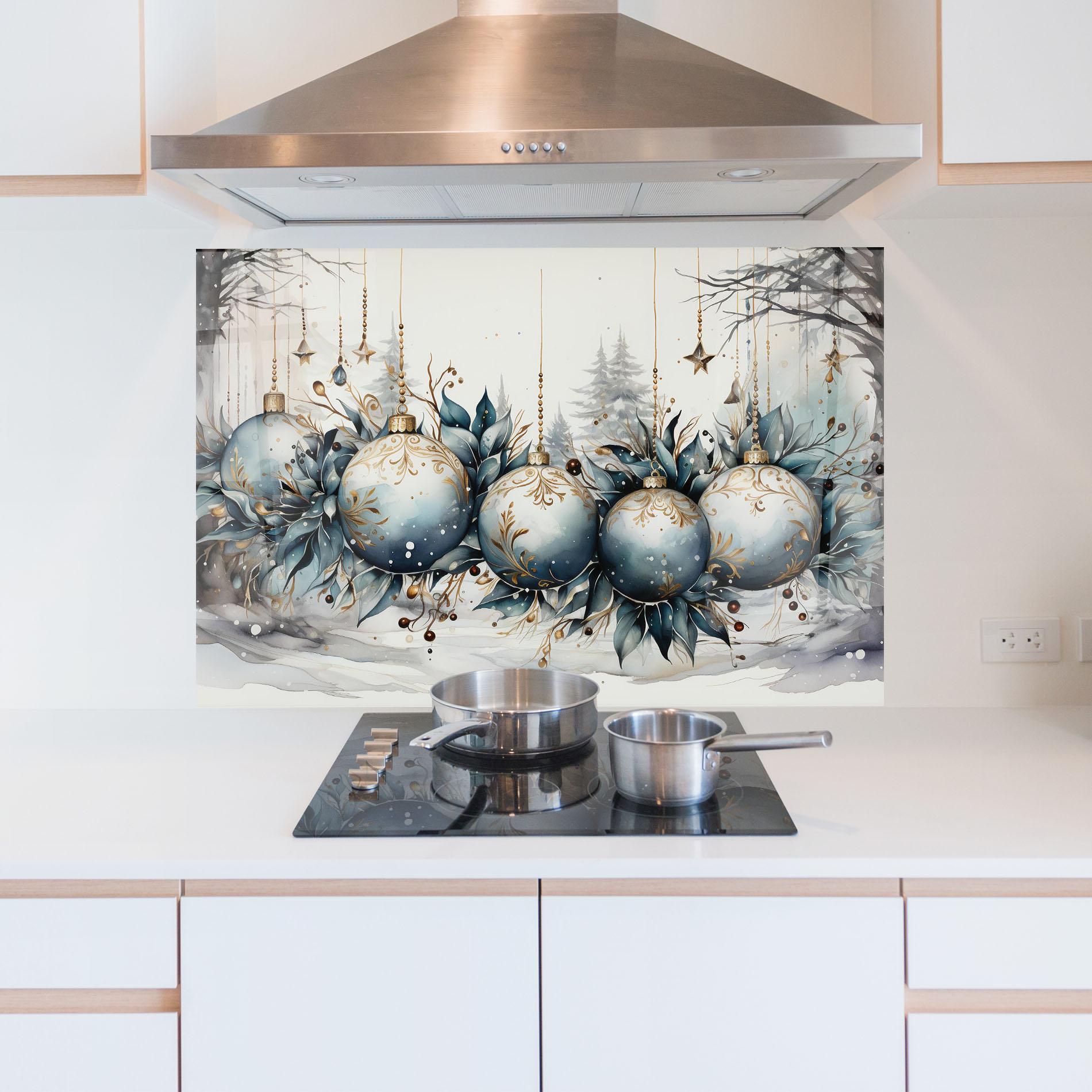 Küchenrückwand Glas Christmas Paper mockup 5